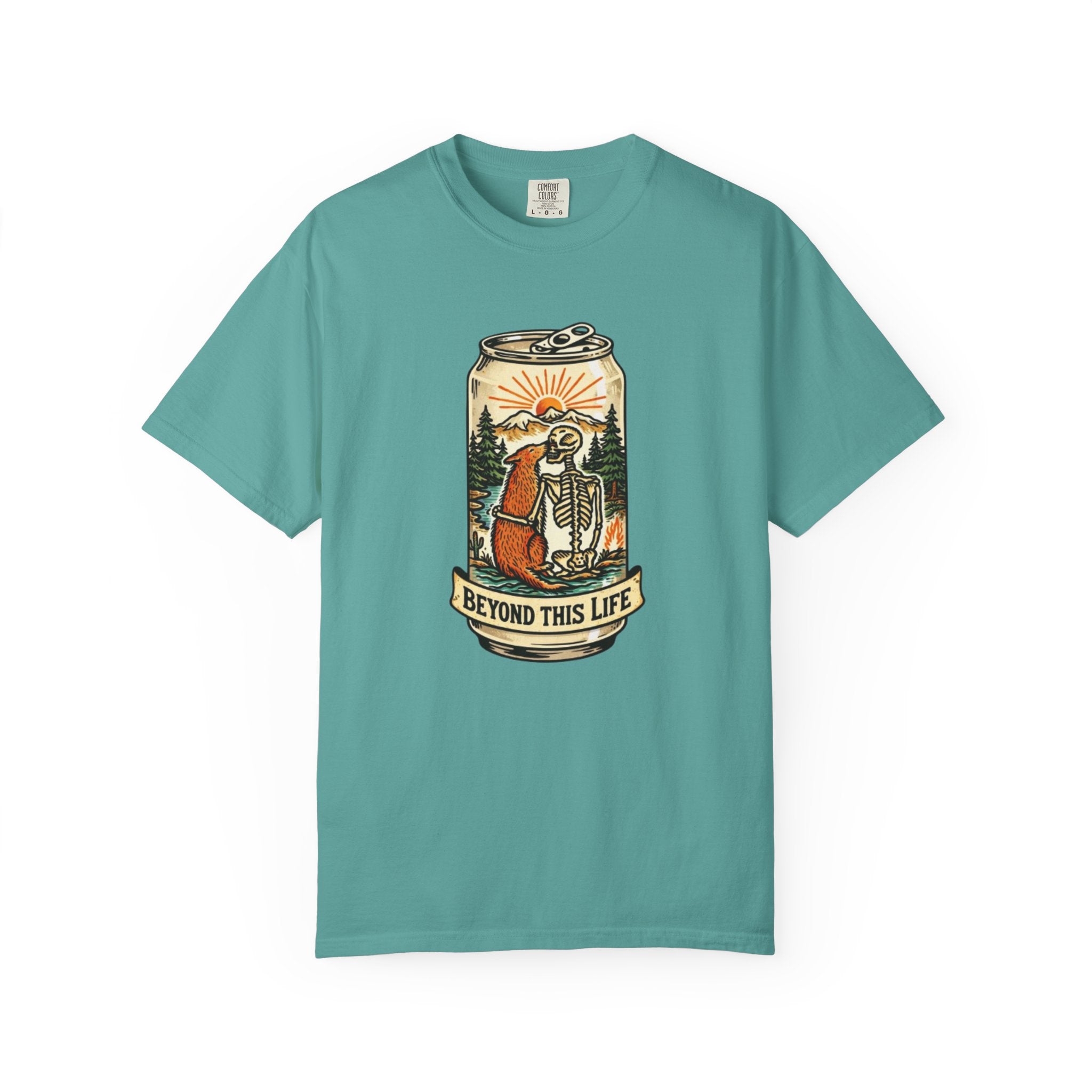 Beyond This Life T-Shirt | Vintage Skull & Can Graphic Tee