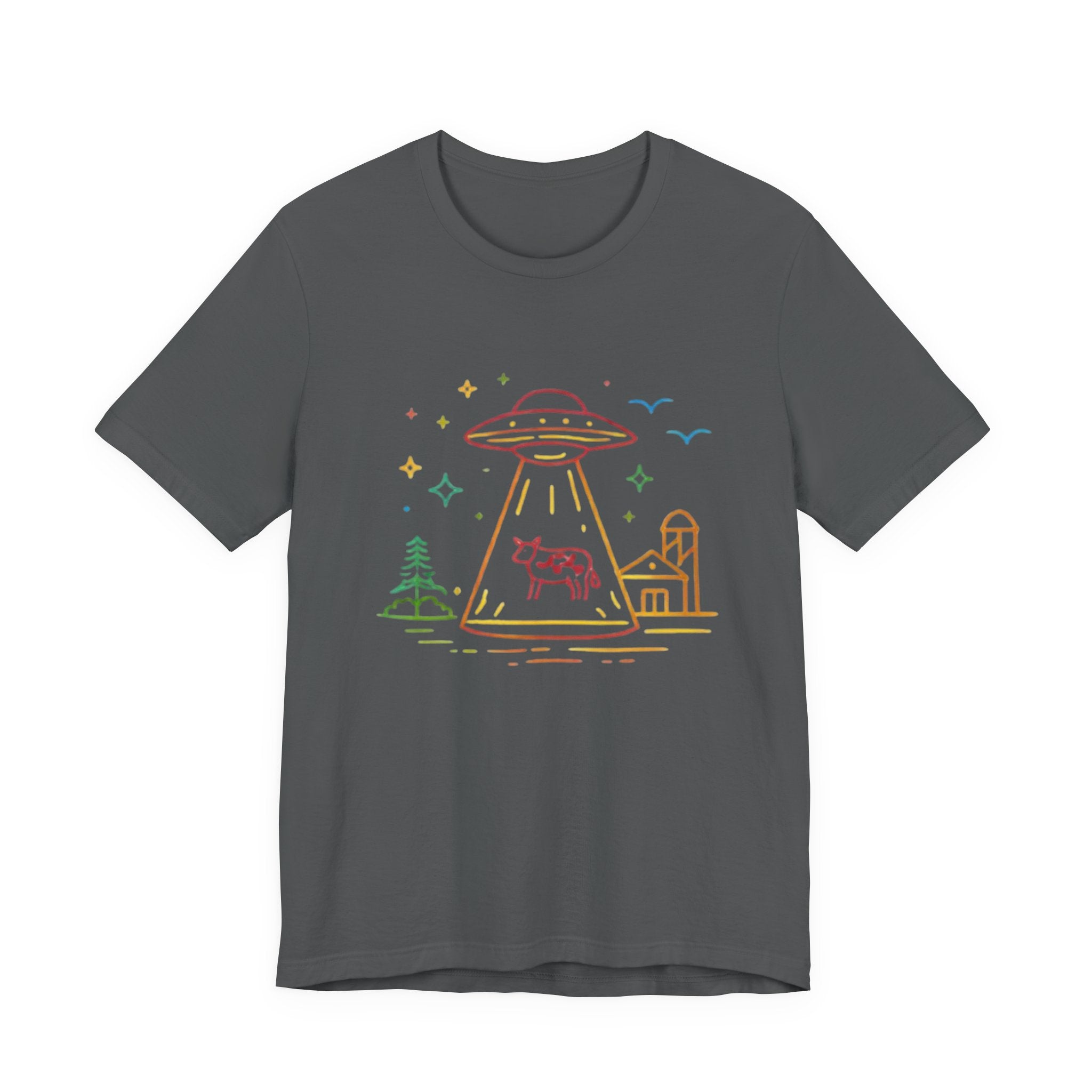 Alien Cow Abduction T-Shirt | Cute Pastel UFO Farm Graphic Tee