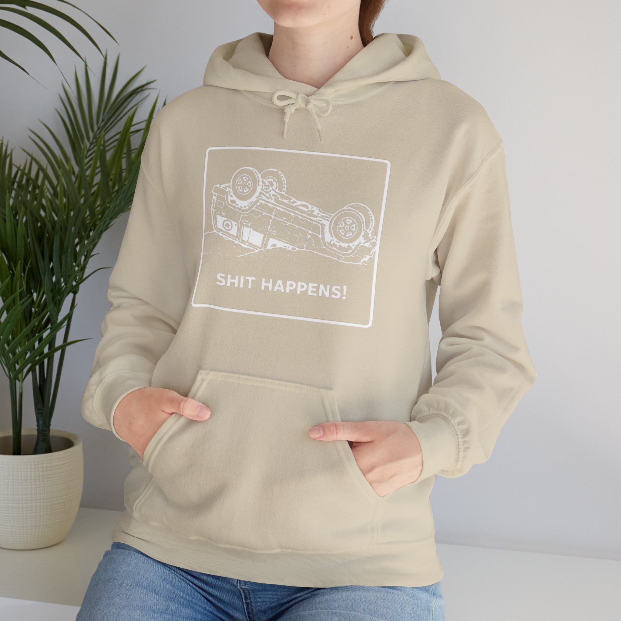 Shit Happens Crashed Car Hoodie