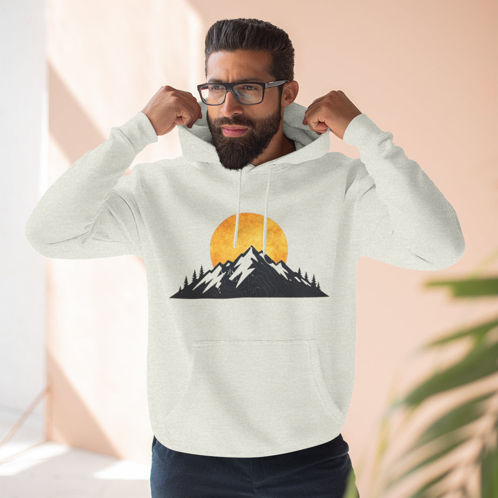 Sunset Mountain Hoodie | Minimal Outdoor Graphic Pullover