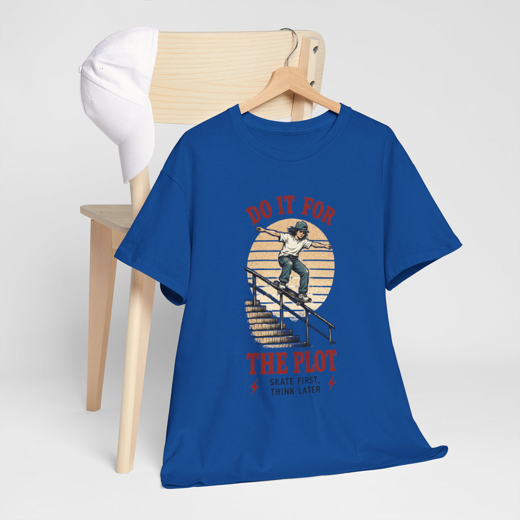 Skate Tee | "Do It For The Plot" Retro Skateboarding Graphic Shirt