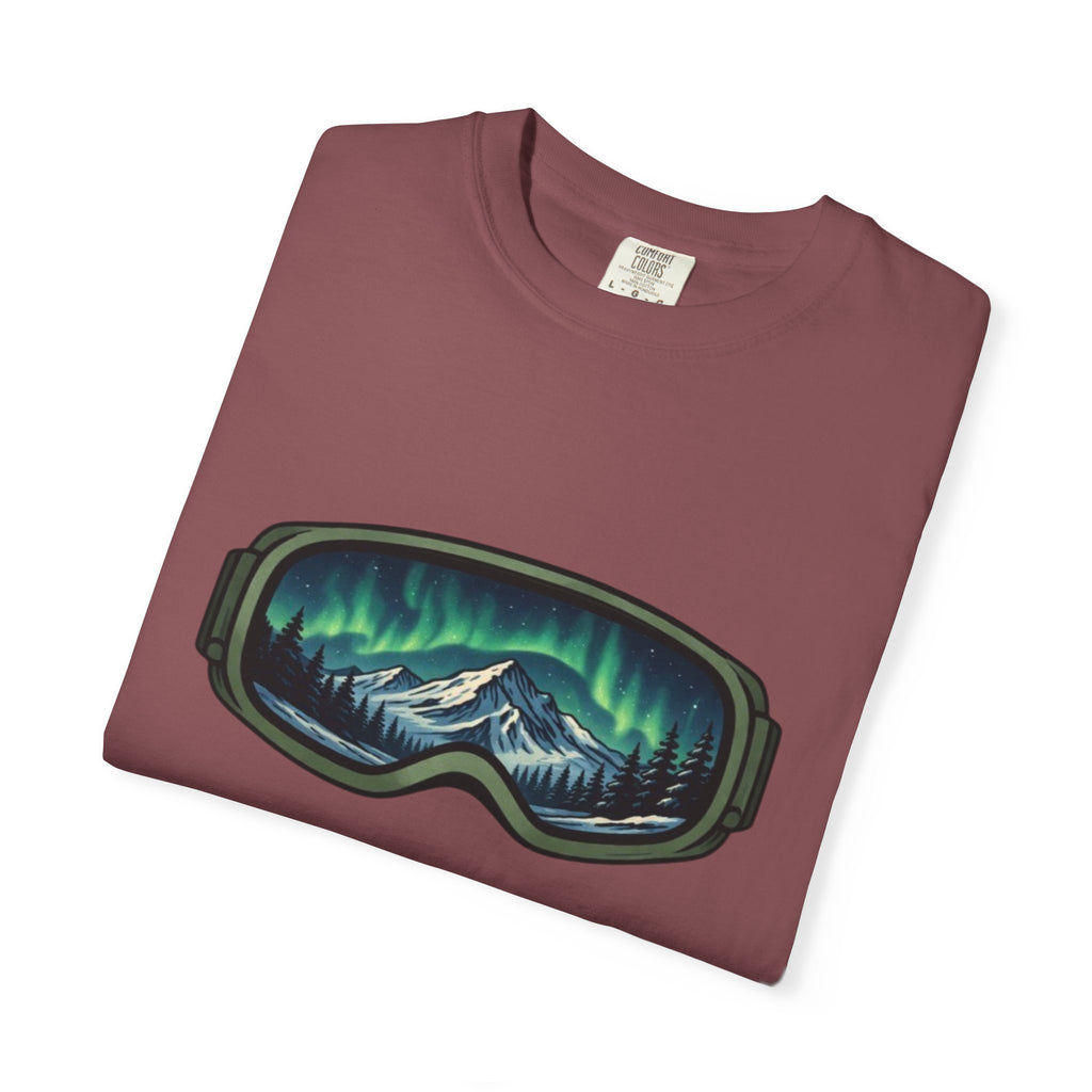 Ski Goggle Northern Lights Mountain T-Shirt