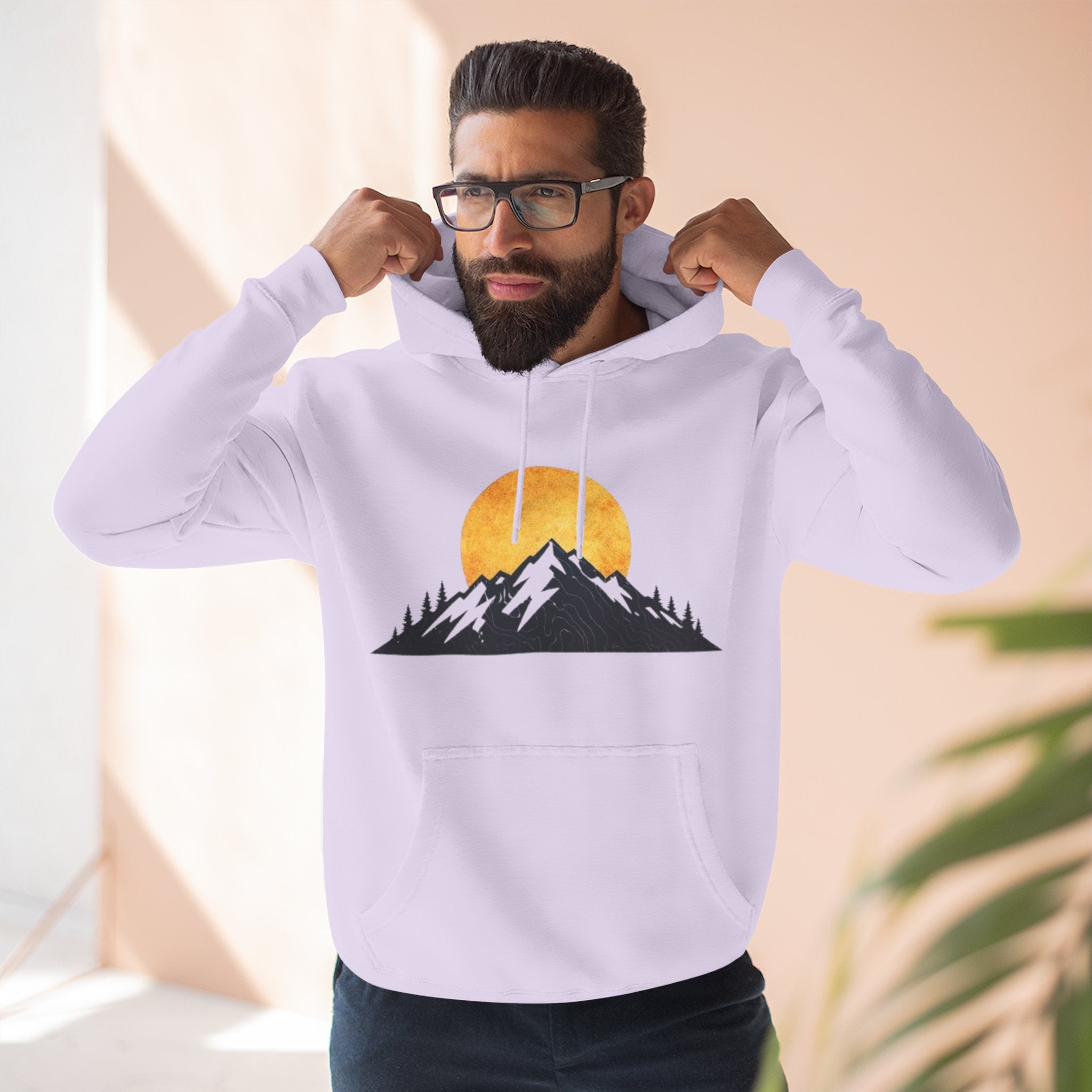 Sunset Mountain Hoodie | Minimal Outdoor Graphic Pullover