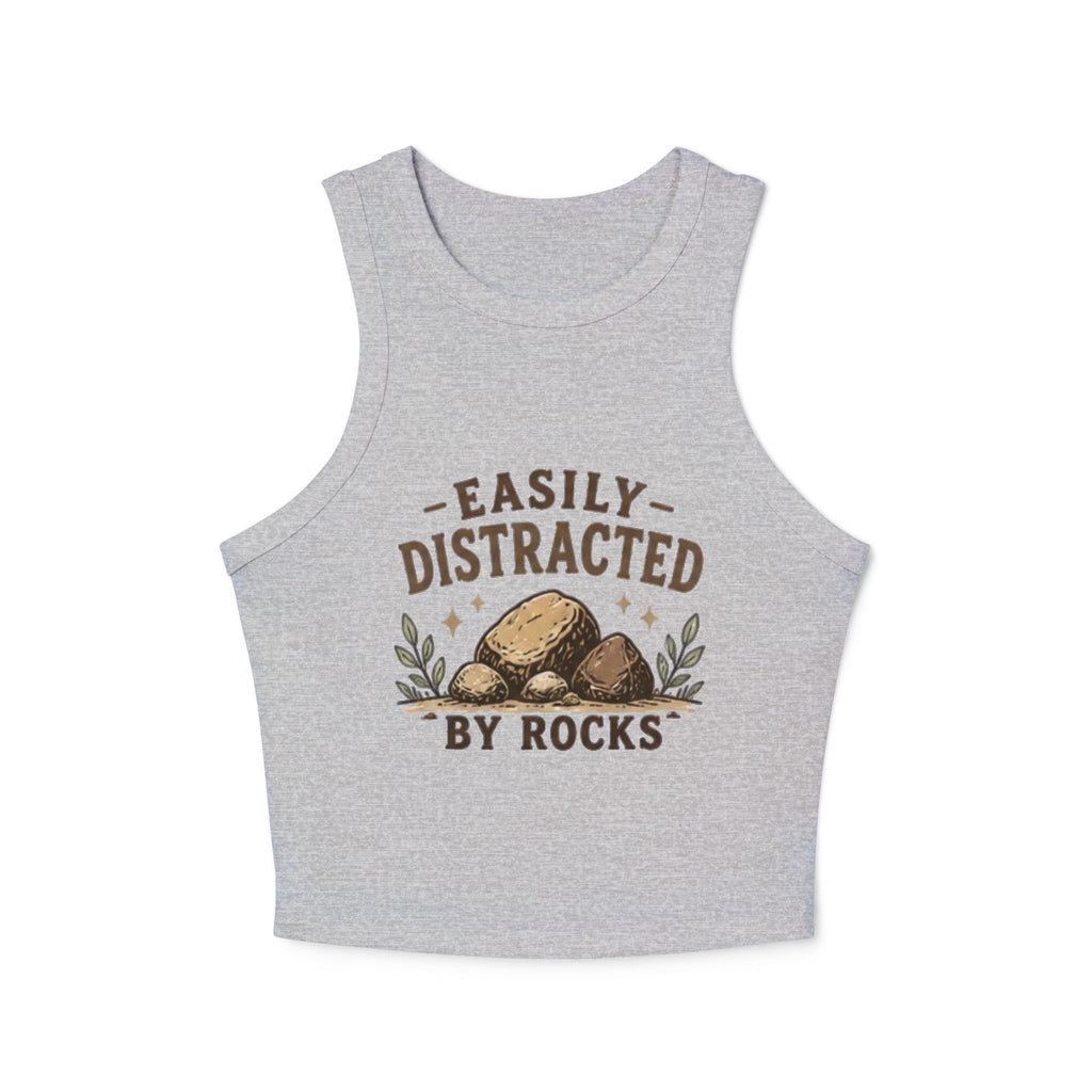 Easily Distracted By Rocks Racer Tank Top