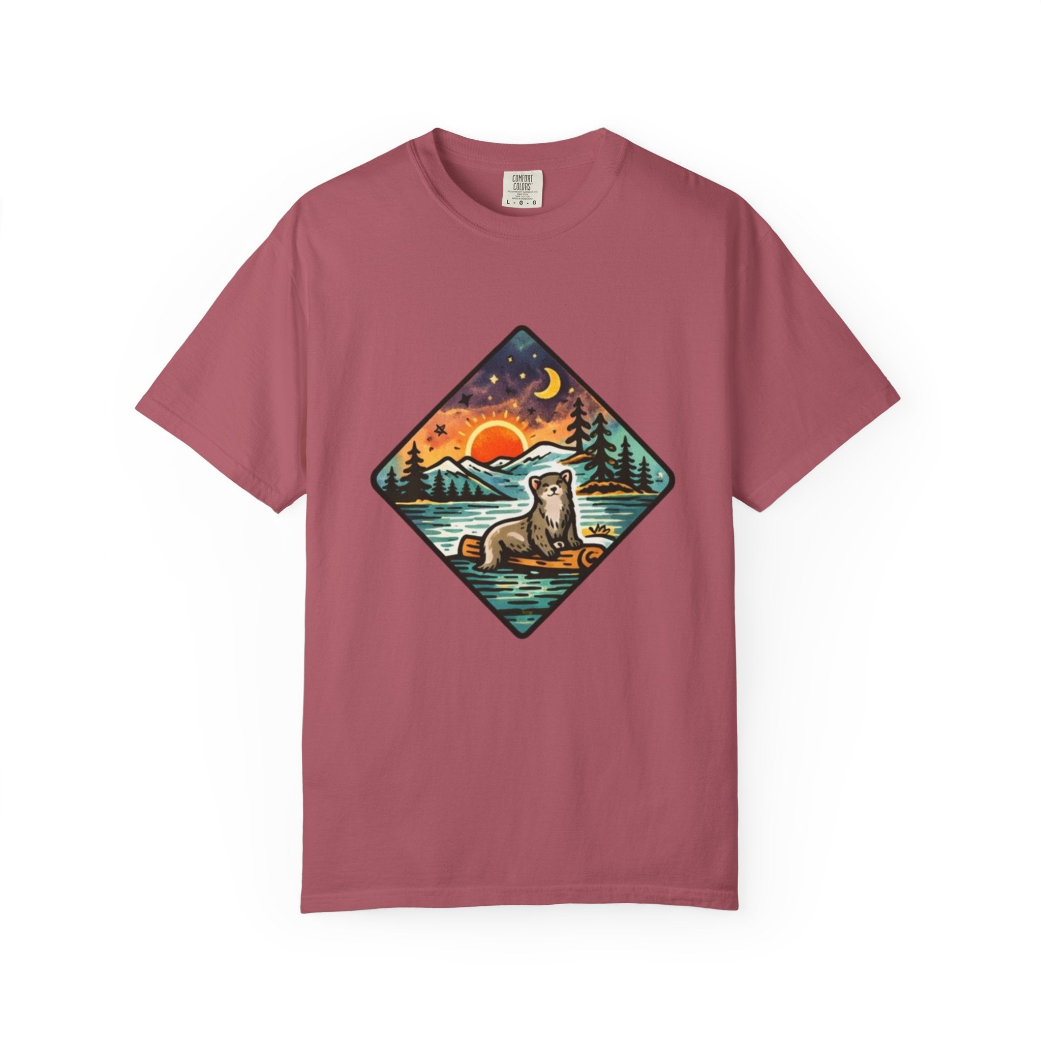 Retro Otter Lake Mountainscape T-Shirt
