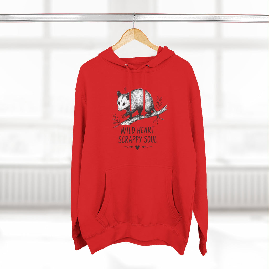 Hoodie | Wild Heart Scrappy Soul Opossum Illustration Cozy Hoodie