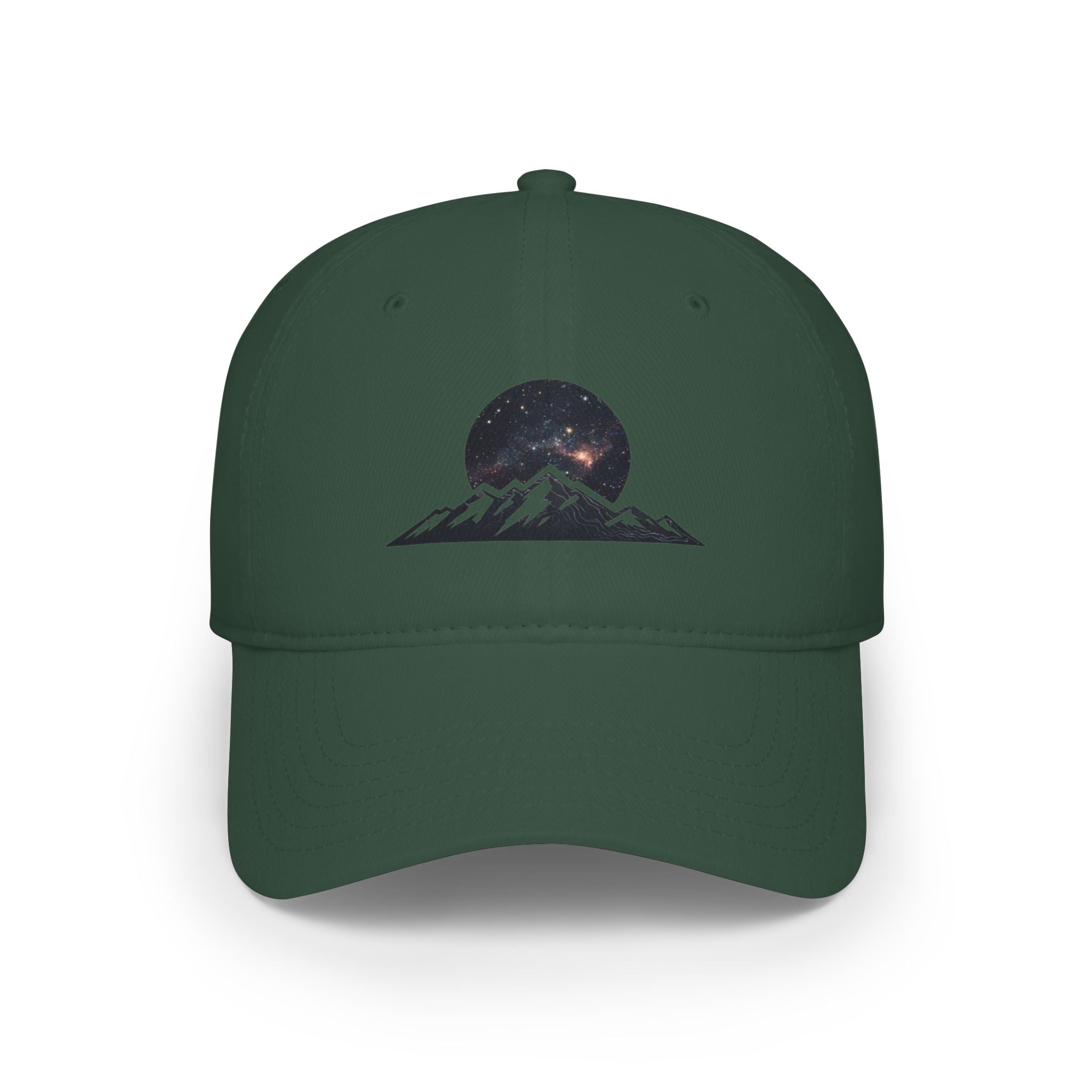 Mountain Night Sky Baseball Cap | Embroidered Starry Moon Peak Hat