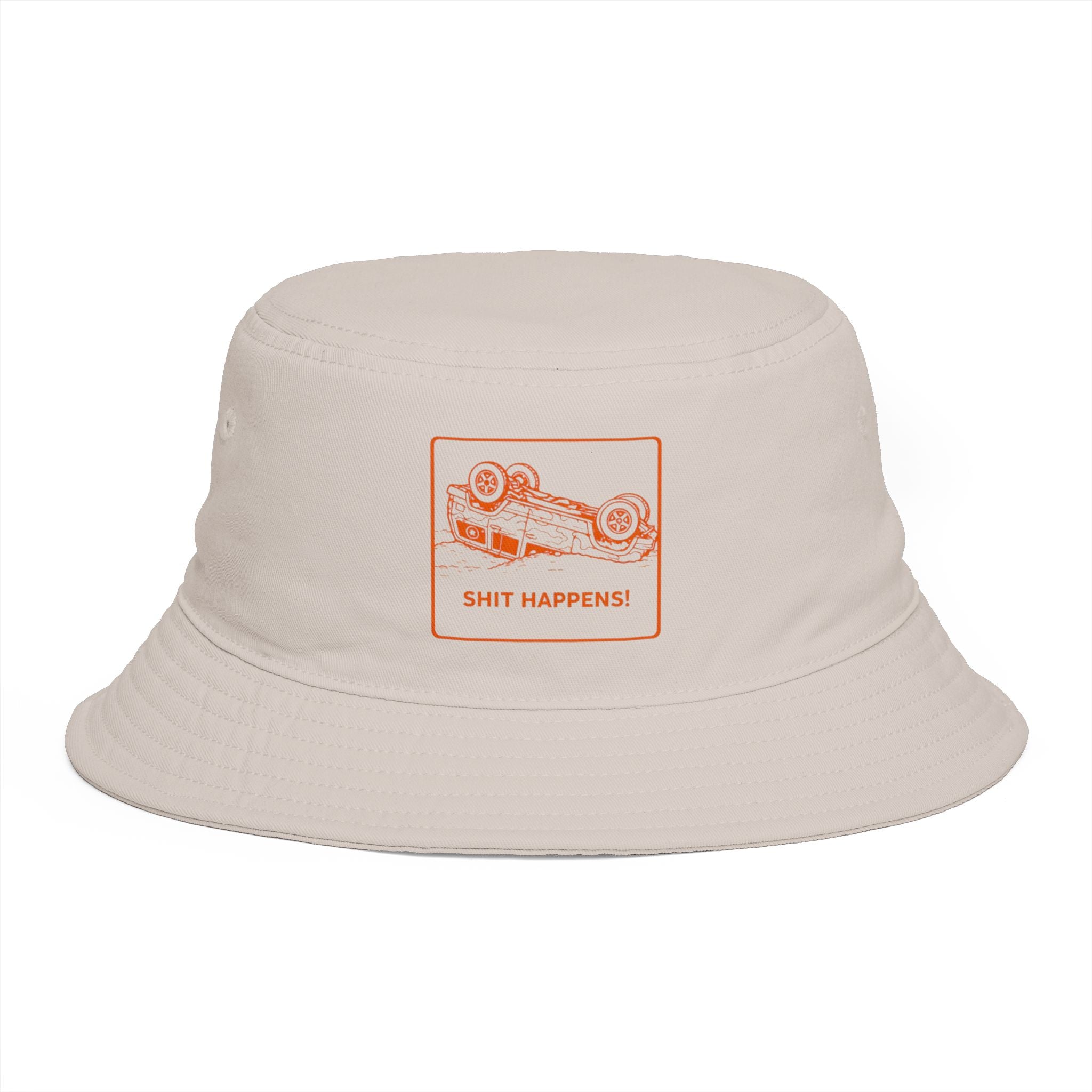 Bucket Hat | Shit Happens Wrecking Car Graphic Rust Bucket Hat