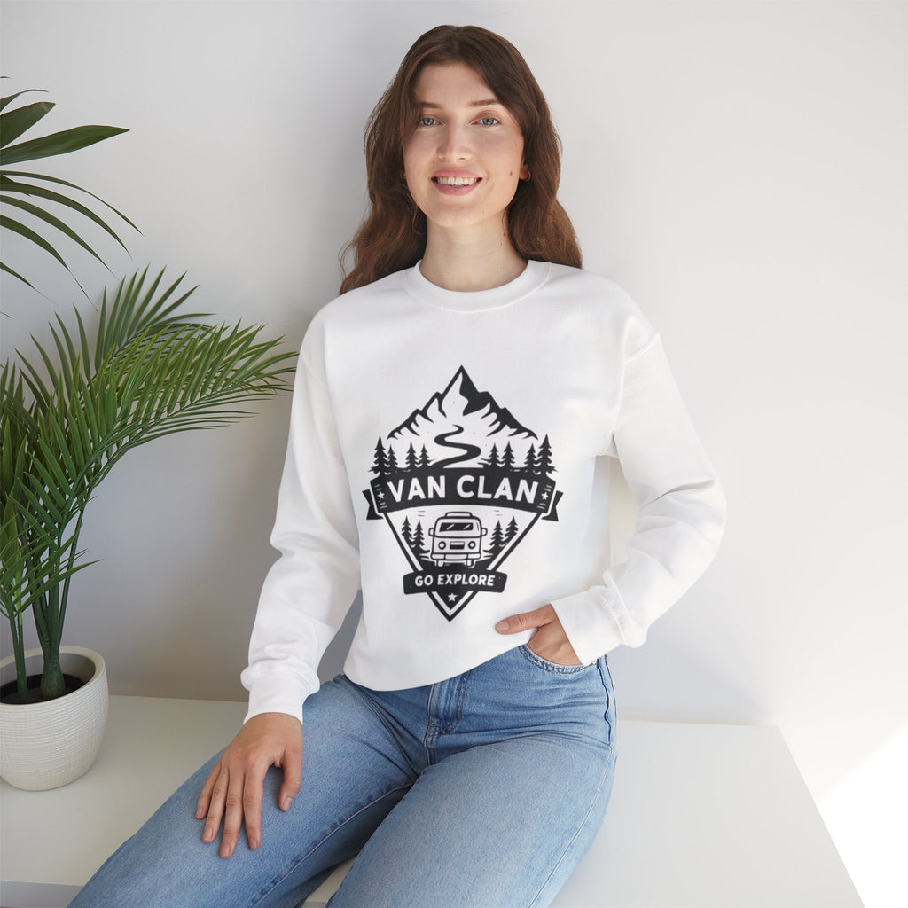 Van Clan "Go Explore" Crewneck Sweatshirt | Adventure Vanlife Graphic