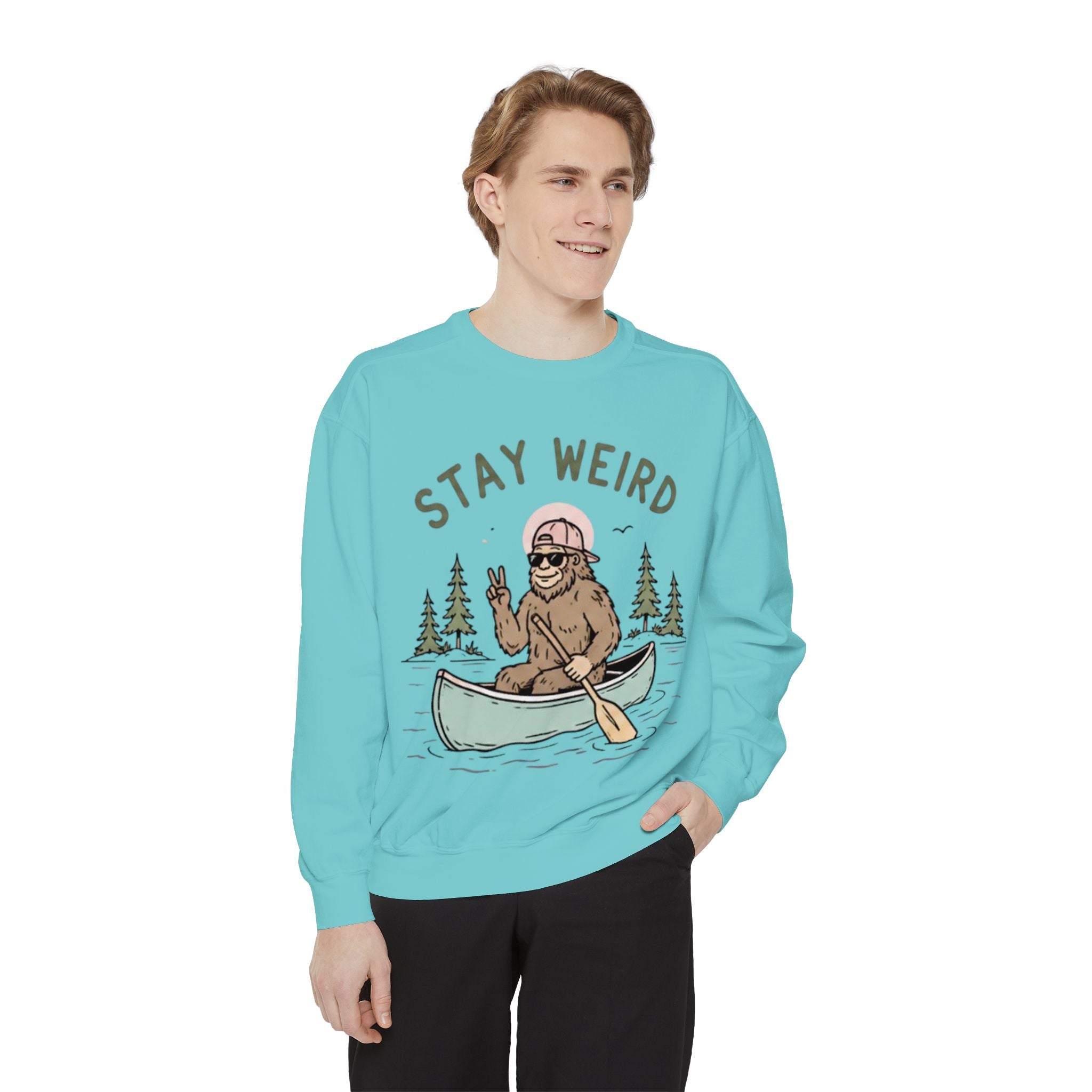 Stay Weird Bigfoot Canoe Sweatshirt