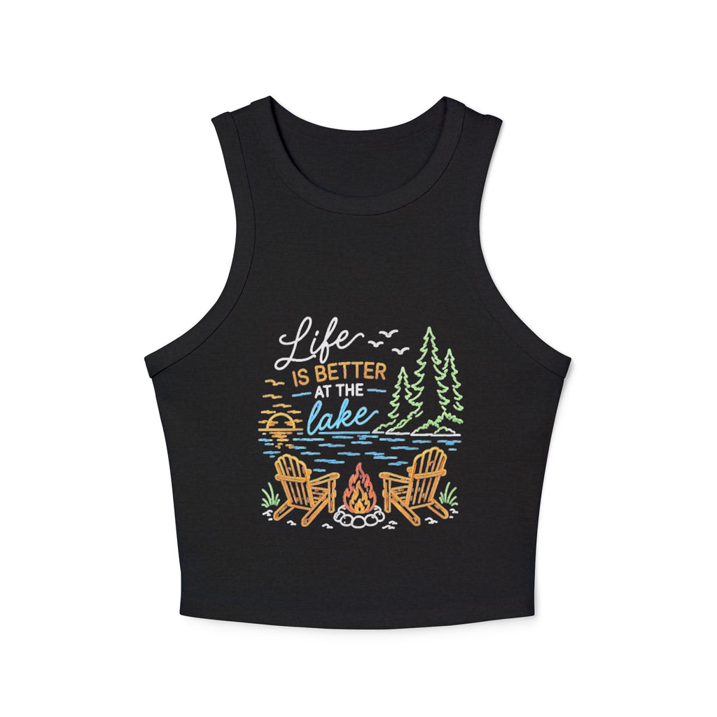 Lake Life Racer Tank Top | "Life Is Better at the Lake" Graphic
