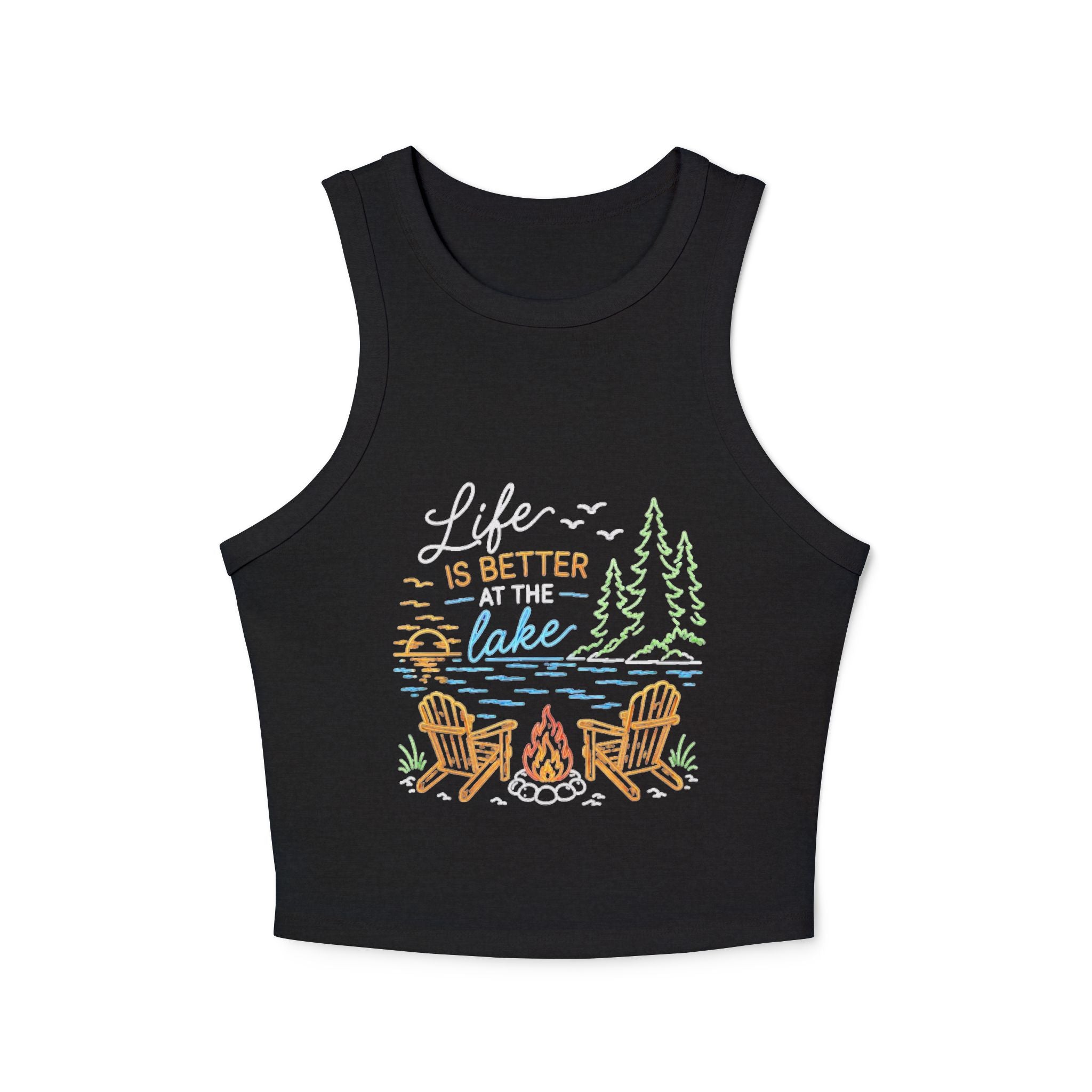 Lake Life Racer Tank Top | "Life Is Better at the Lake" Graphic