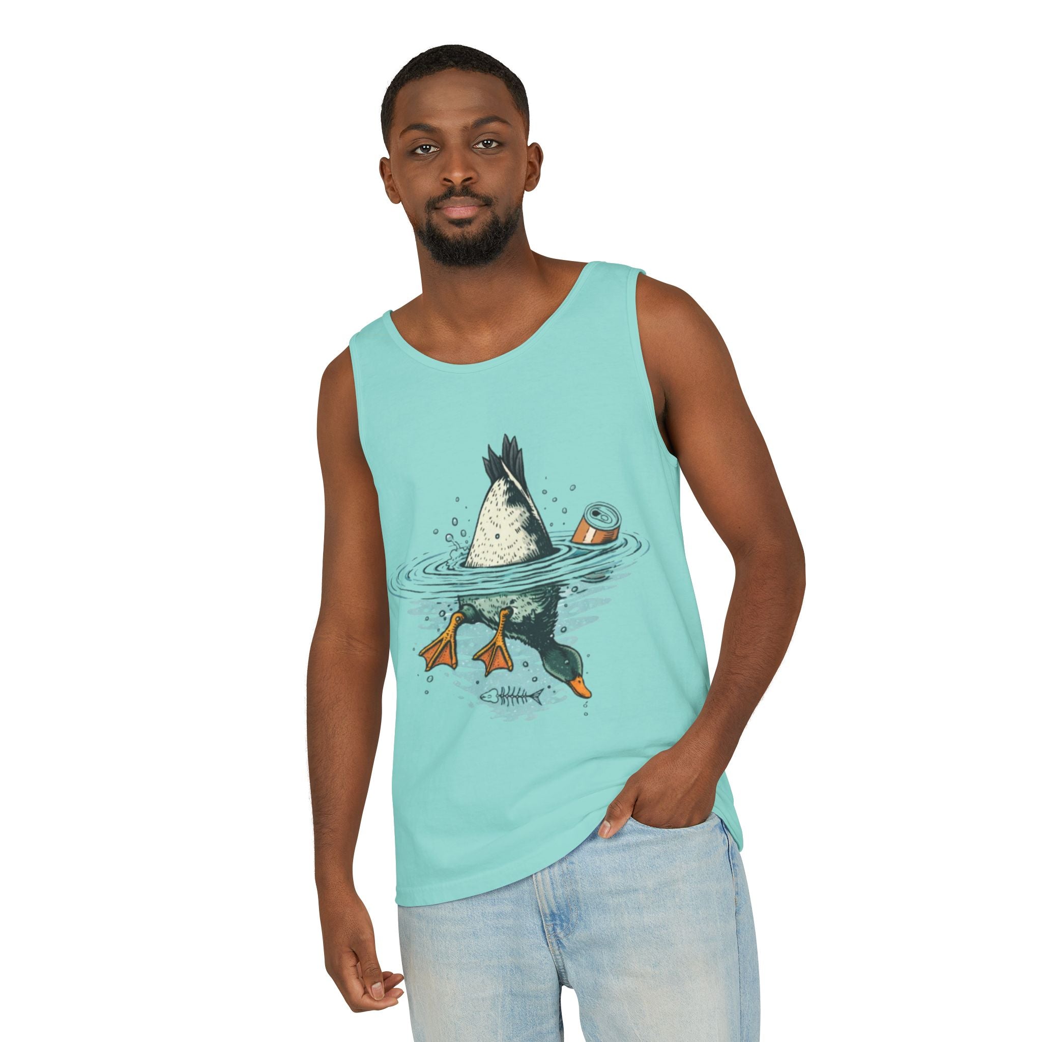 Duck Diving Tank Top | Funny Duck Butt Illustration Summer Tank