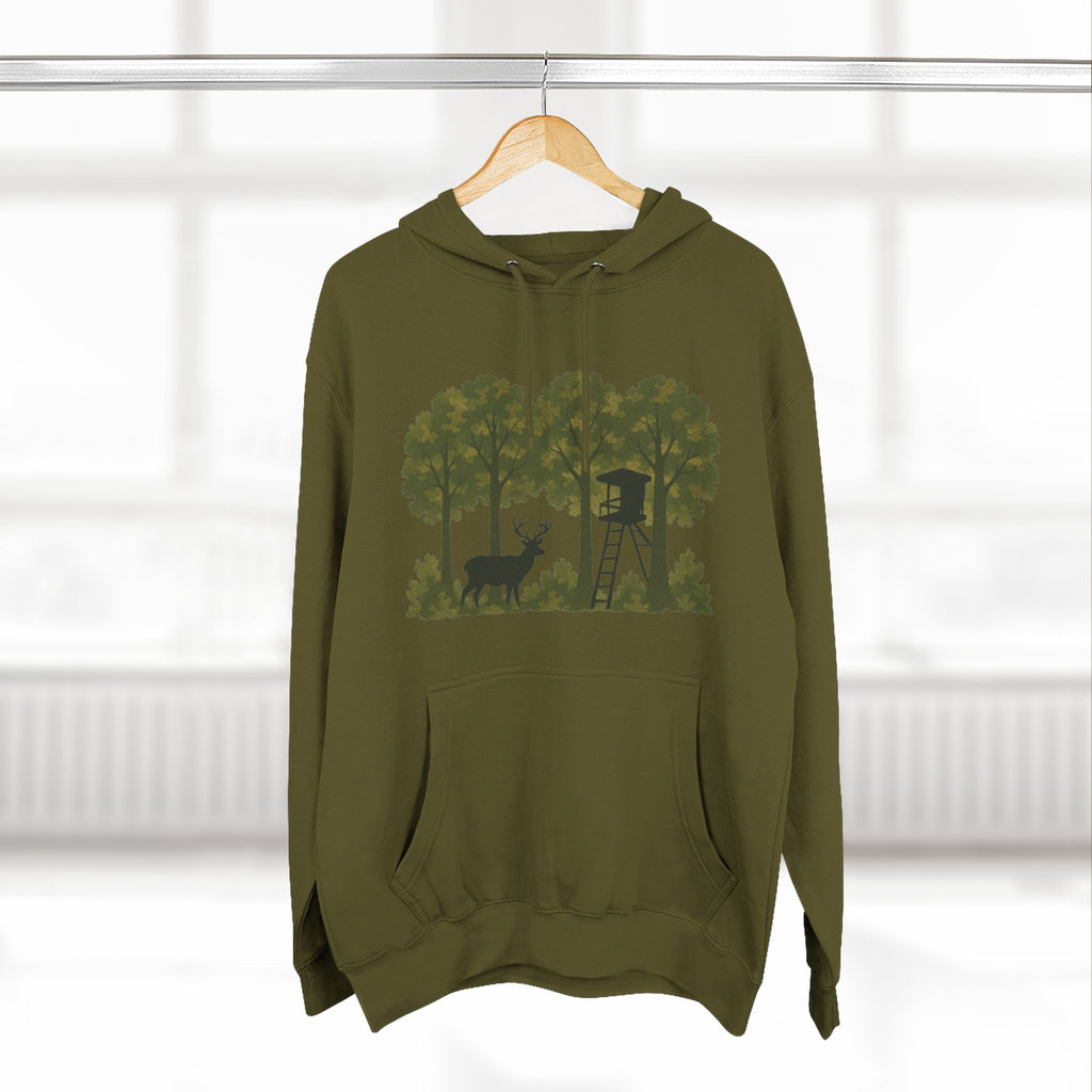 Deer Stand Forest Hoodie | Hunting Lodge Woodland Sweatshirt