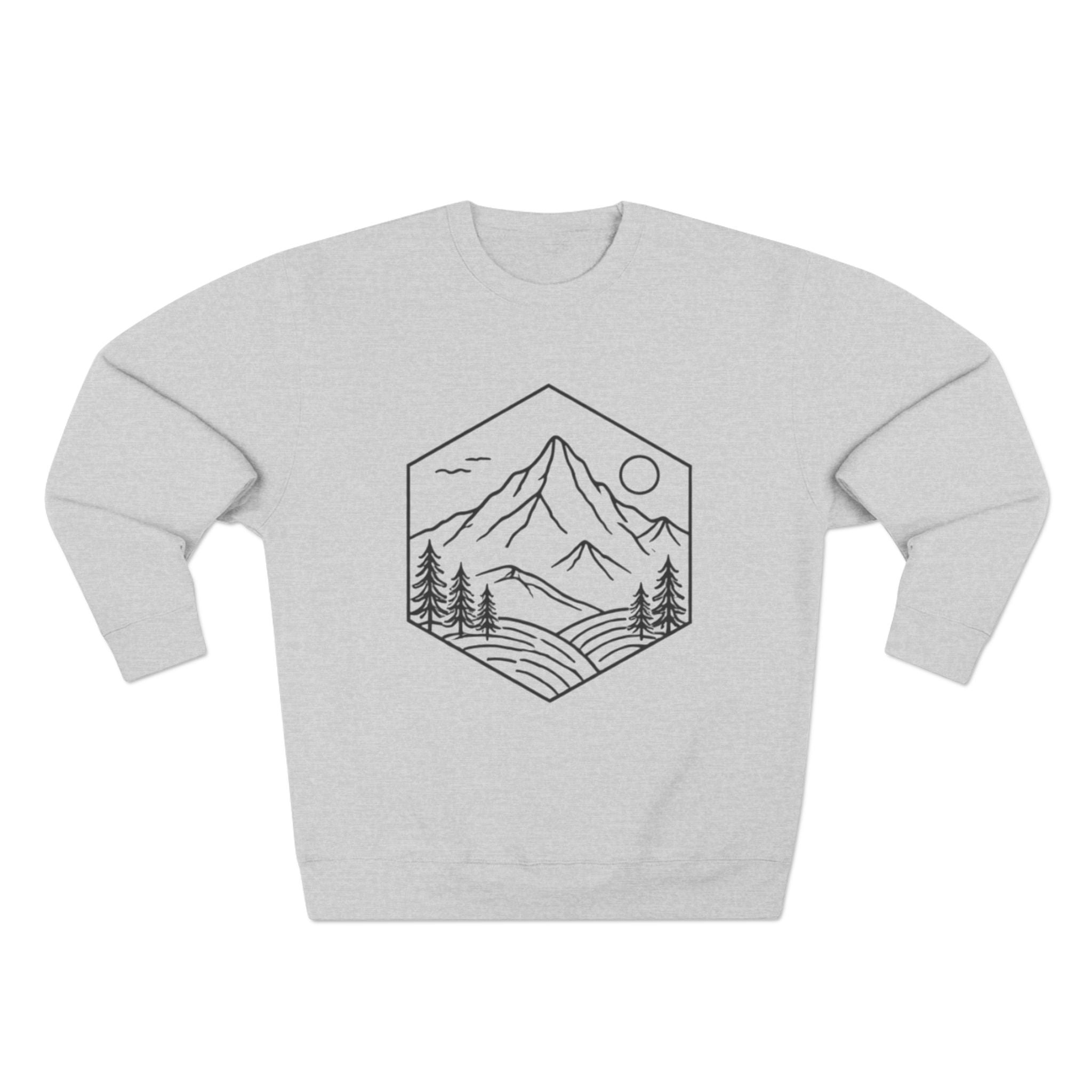 Mountain Hexagon Crewneck Sweatshirt | Minimal Outdoors Graphic