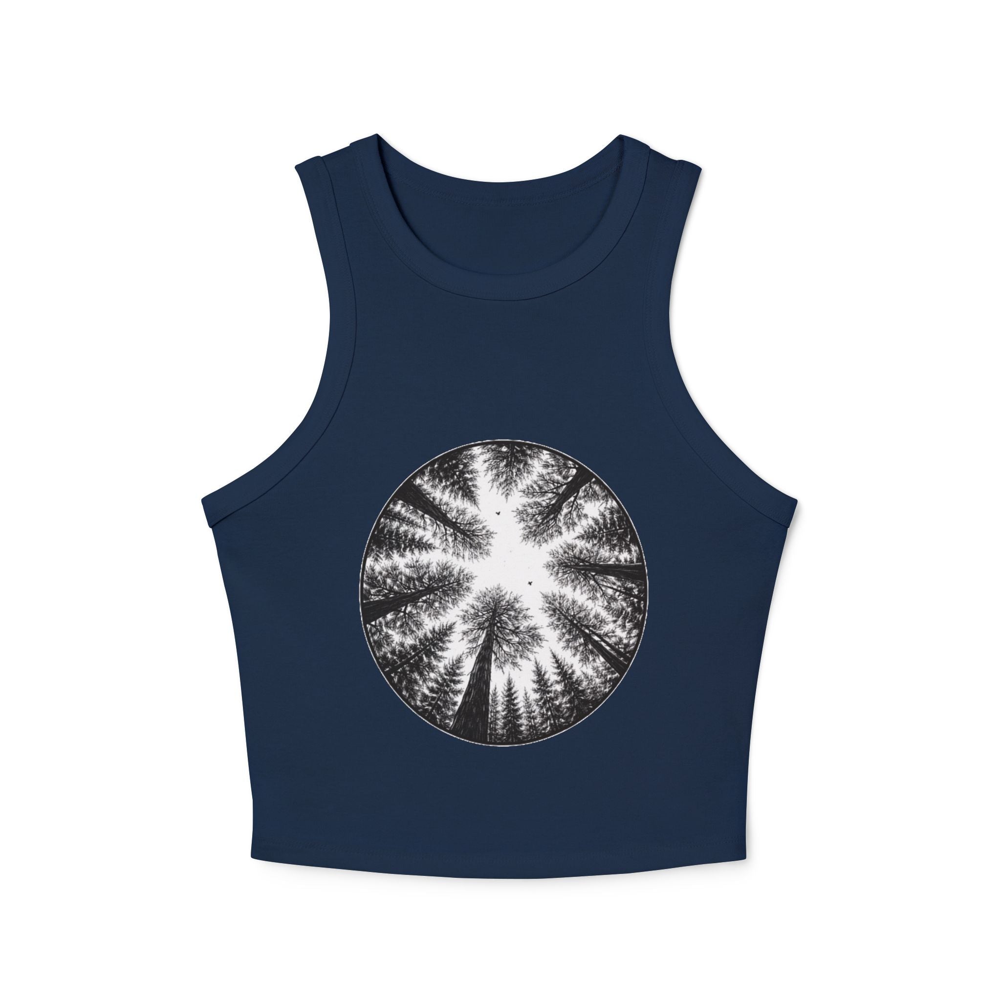 Racer Tank Top | Forest Canopy Circle Illustration