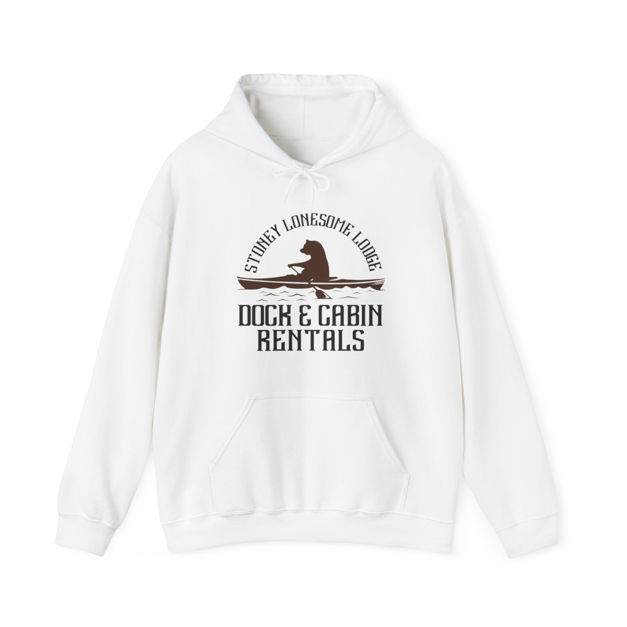 Dock & Cabin Rentals Hoodie | Stoney Lonesome Lodge Fishing Cabin Sweatshirt