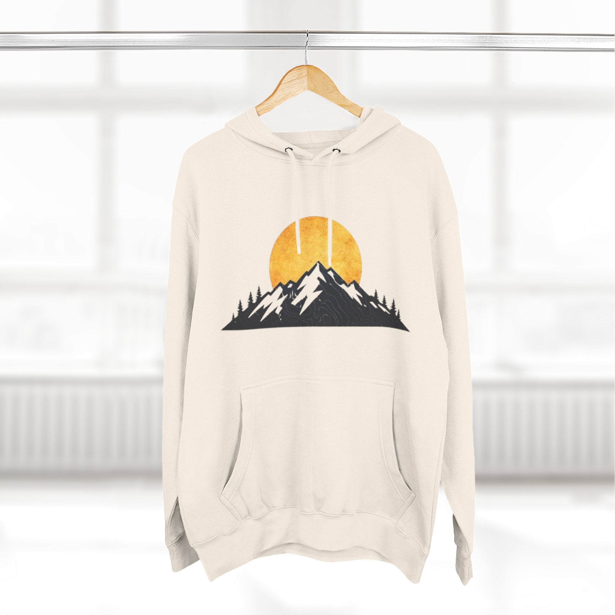 Sunset Mountain Hoodie | Minimal Outdoor Graphic Pullover