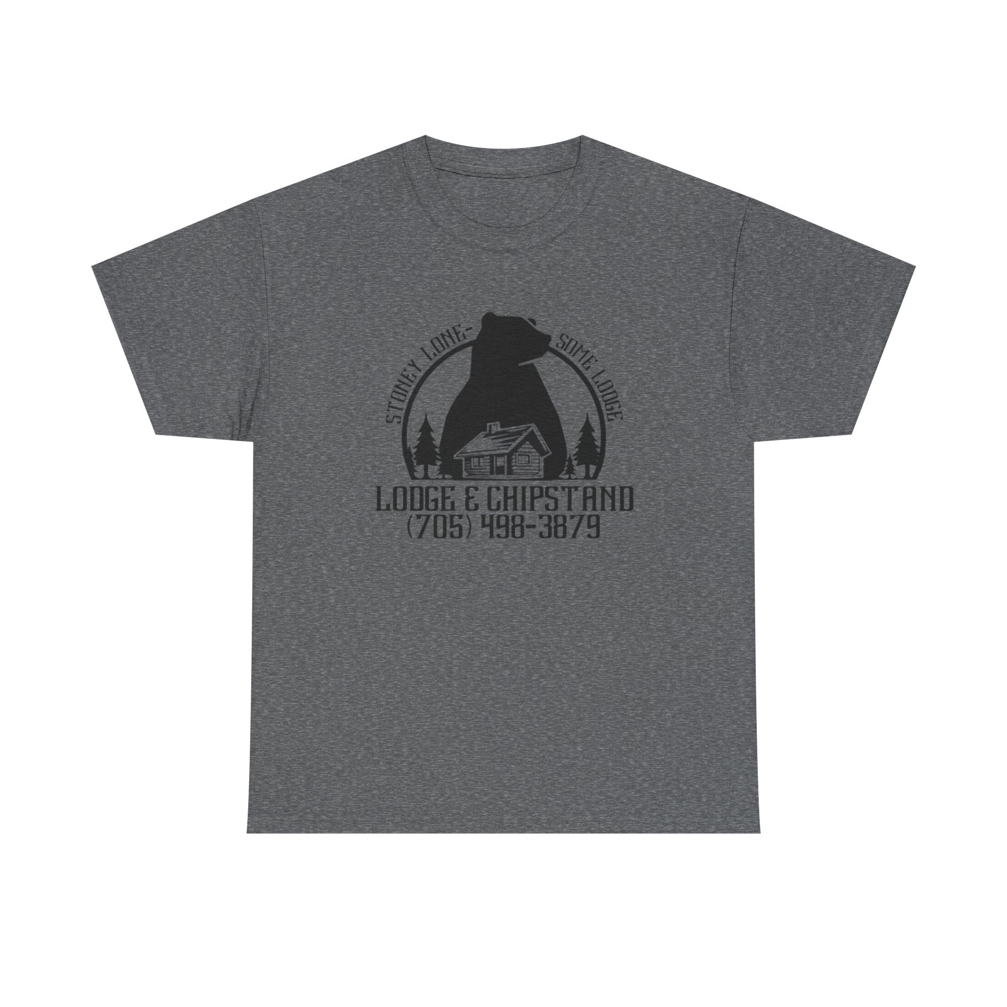 Hunting Fishing Lodge T‑Shirt | Lodge & Chip stand Cabin Vintage Tee