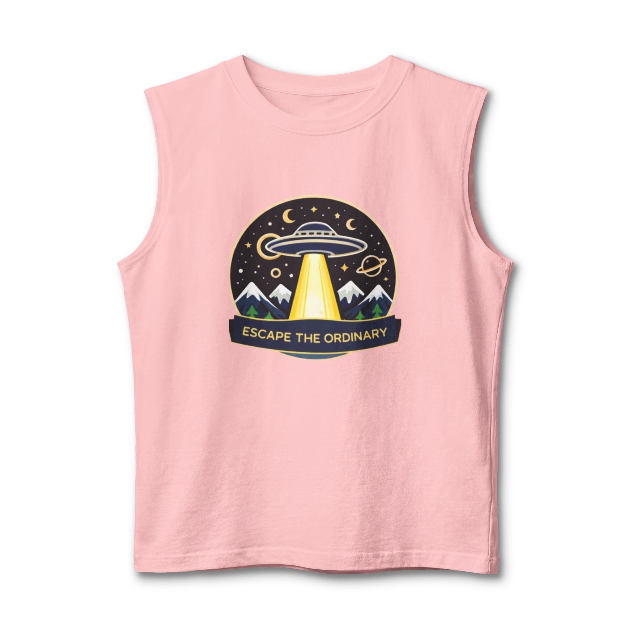 Escape the Ordinary UFO Tank Top | Adventure Graphic Muscle Tee