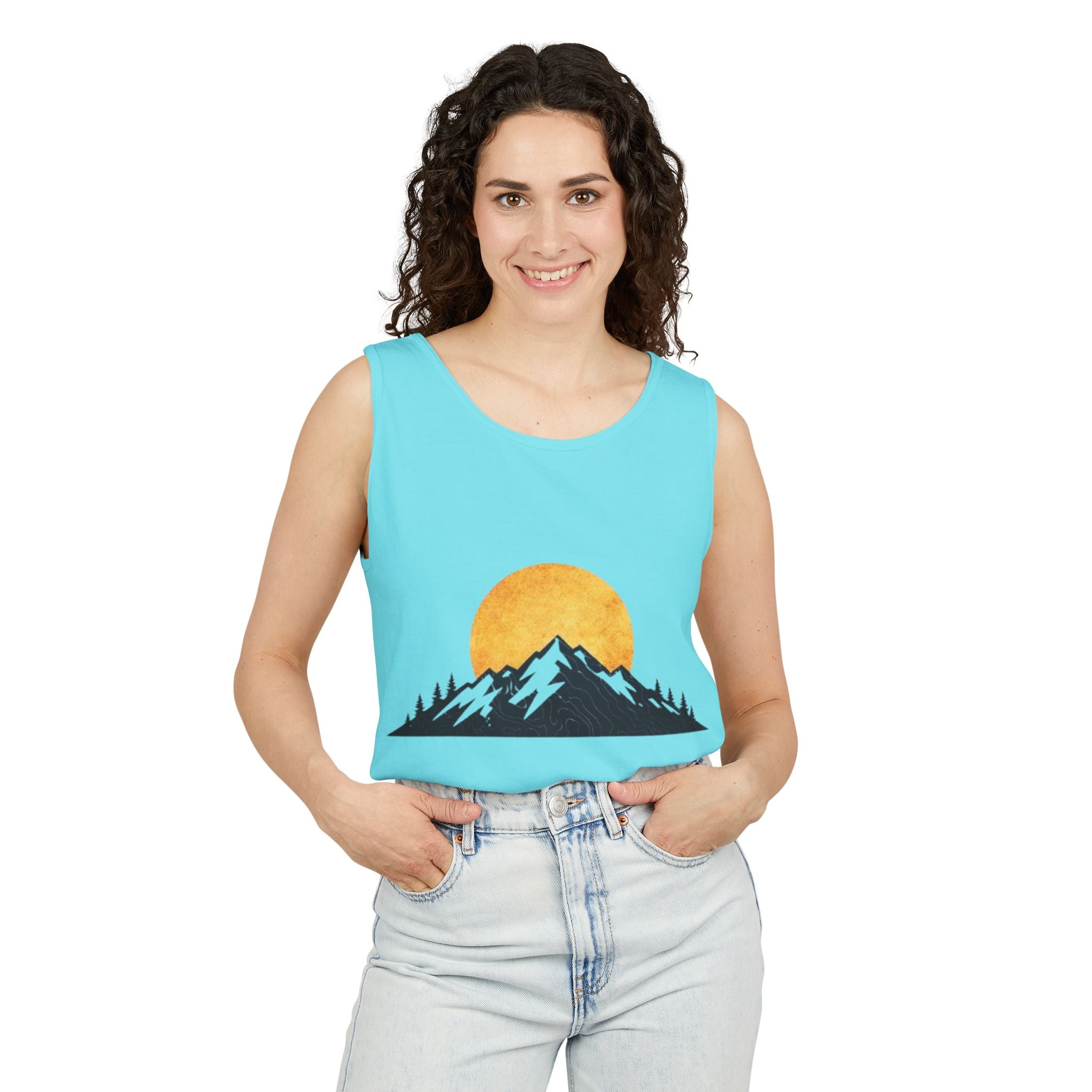 Moon & Mountain Tank | Mountain Landscape Graphic Tank Top