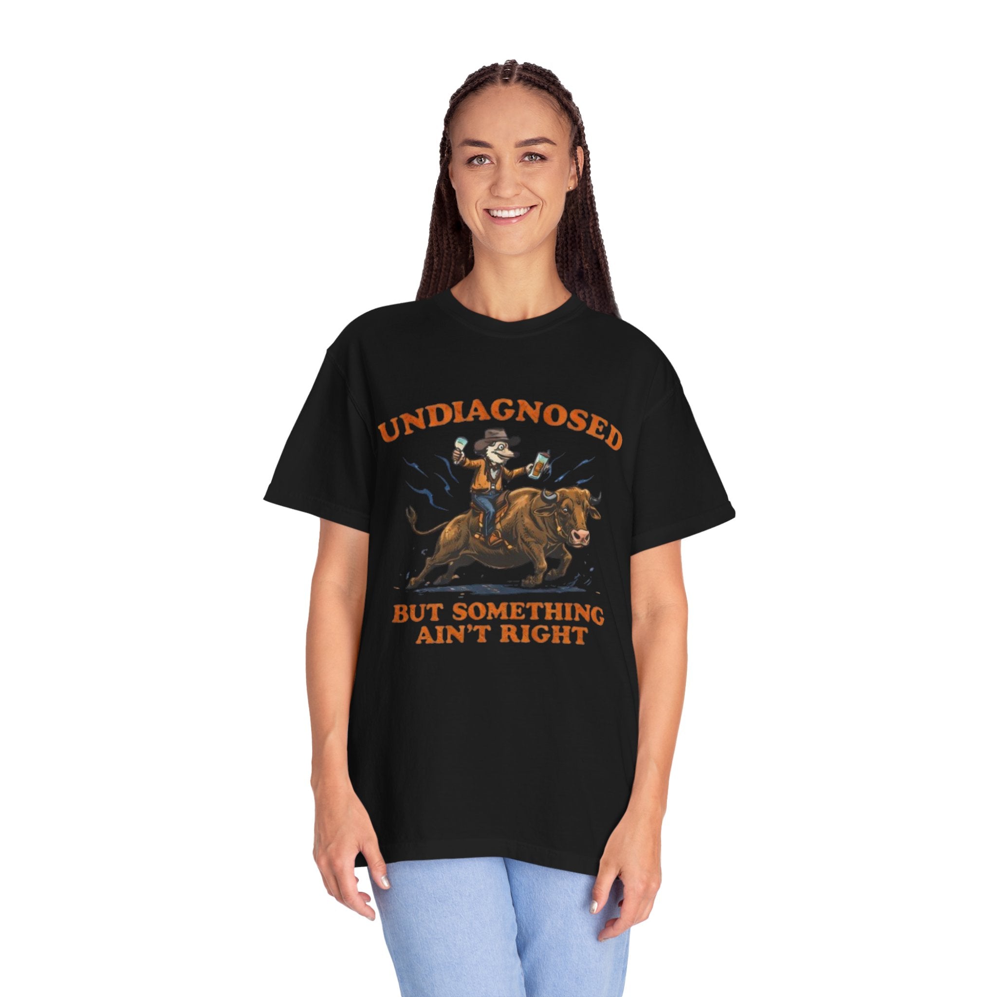 Undiagnosed But Something Ain't Right bull rider T-Shirt | Western Rodeo Graphic Tee