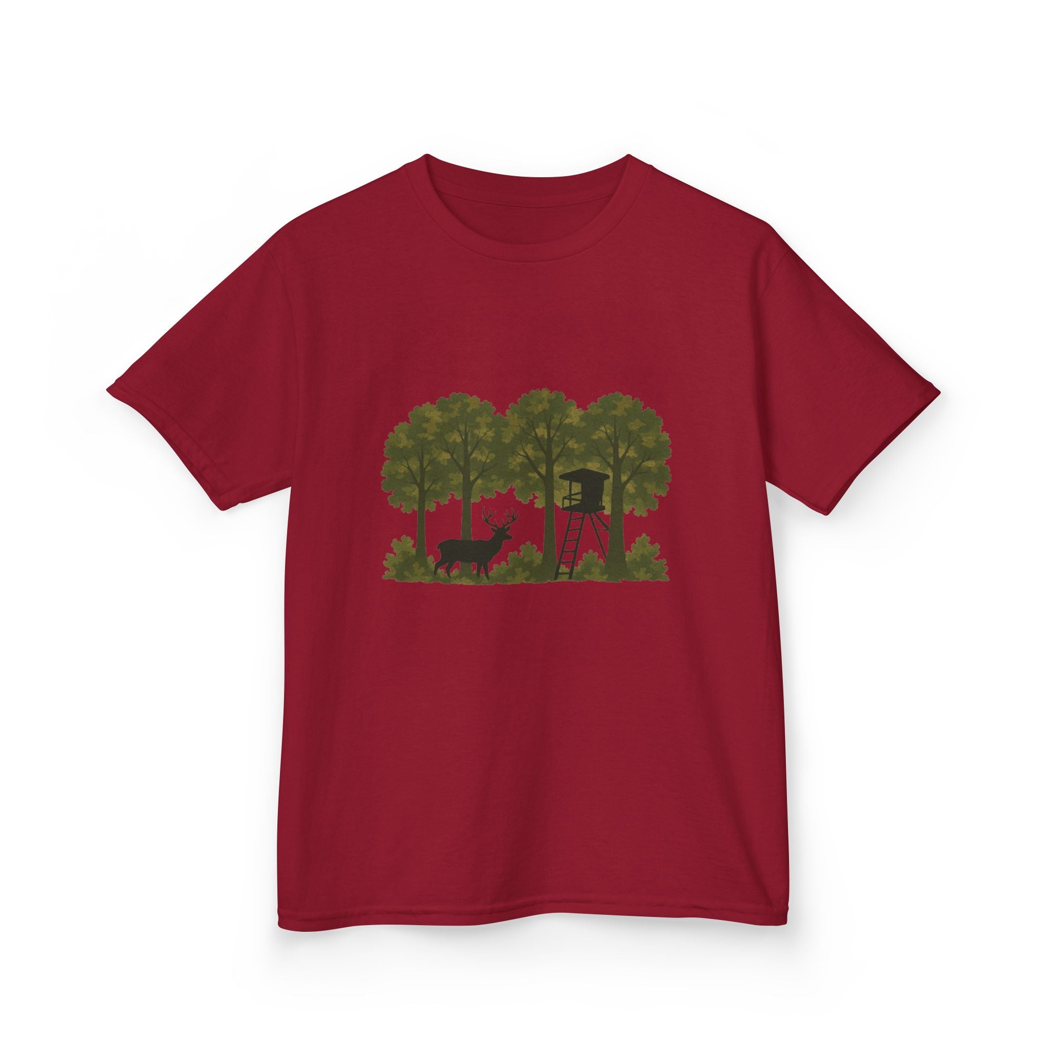 Kids Tee | Forest Deer & Hunting Stand Silhouette Shirt