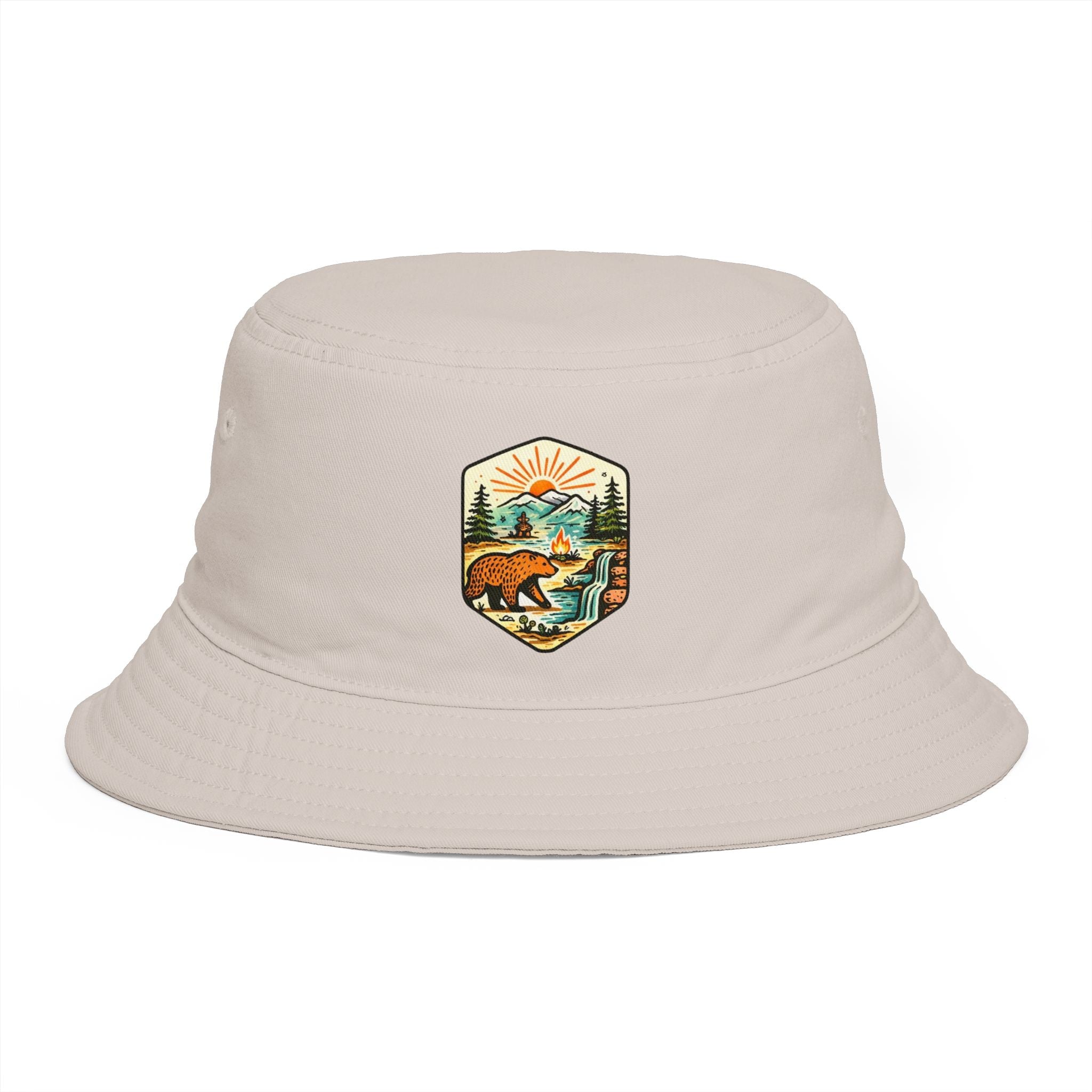 Bear Mountain Scenic Bucket Hat | Outdoor Adventure Patch Cap