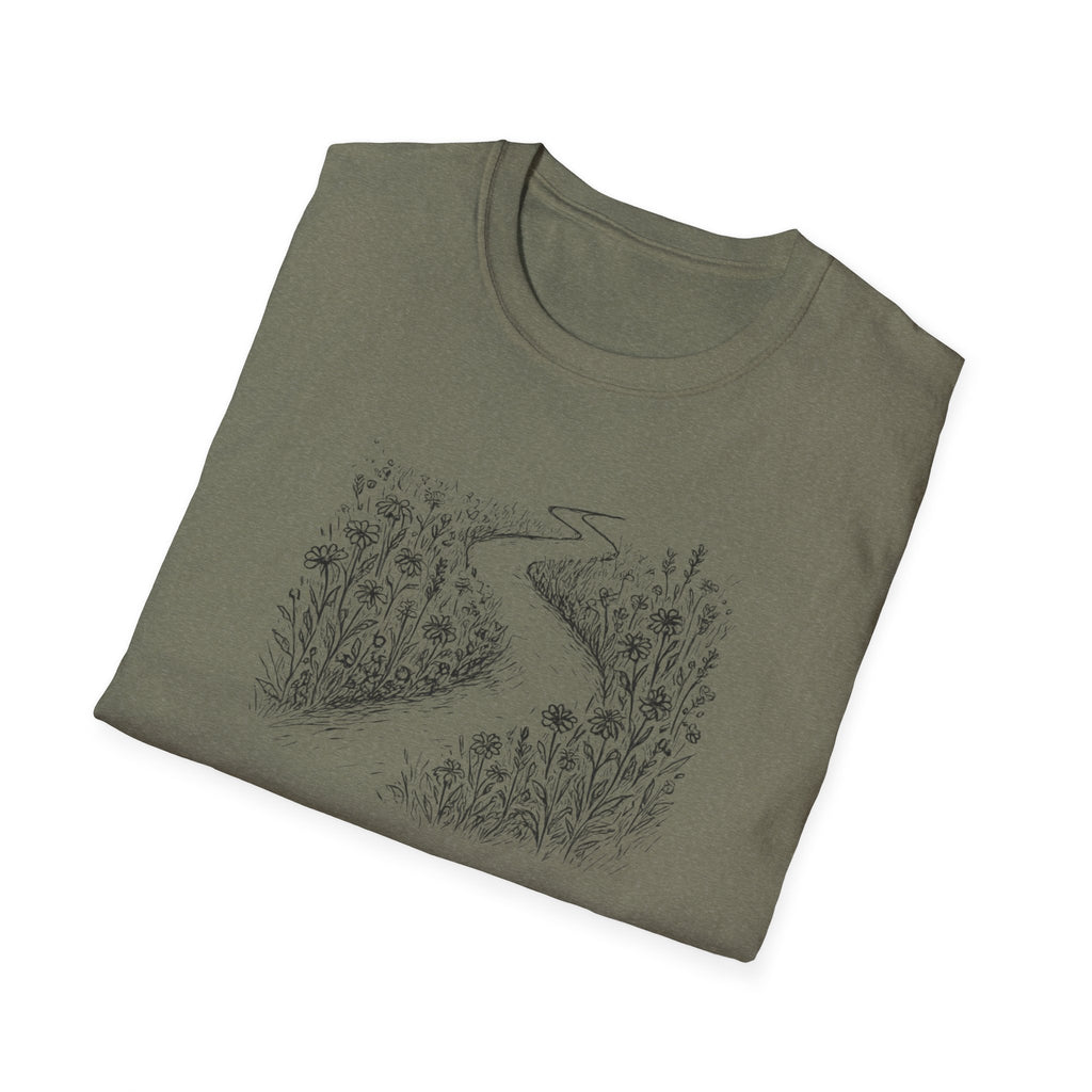 Winding Path Through Grass T-Shirt | Scenic Nature Trail Tee