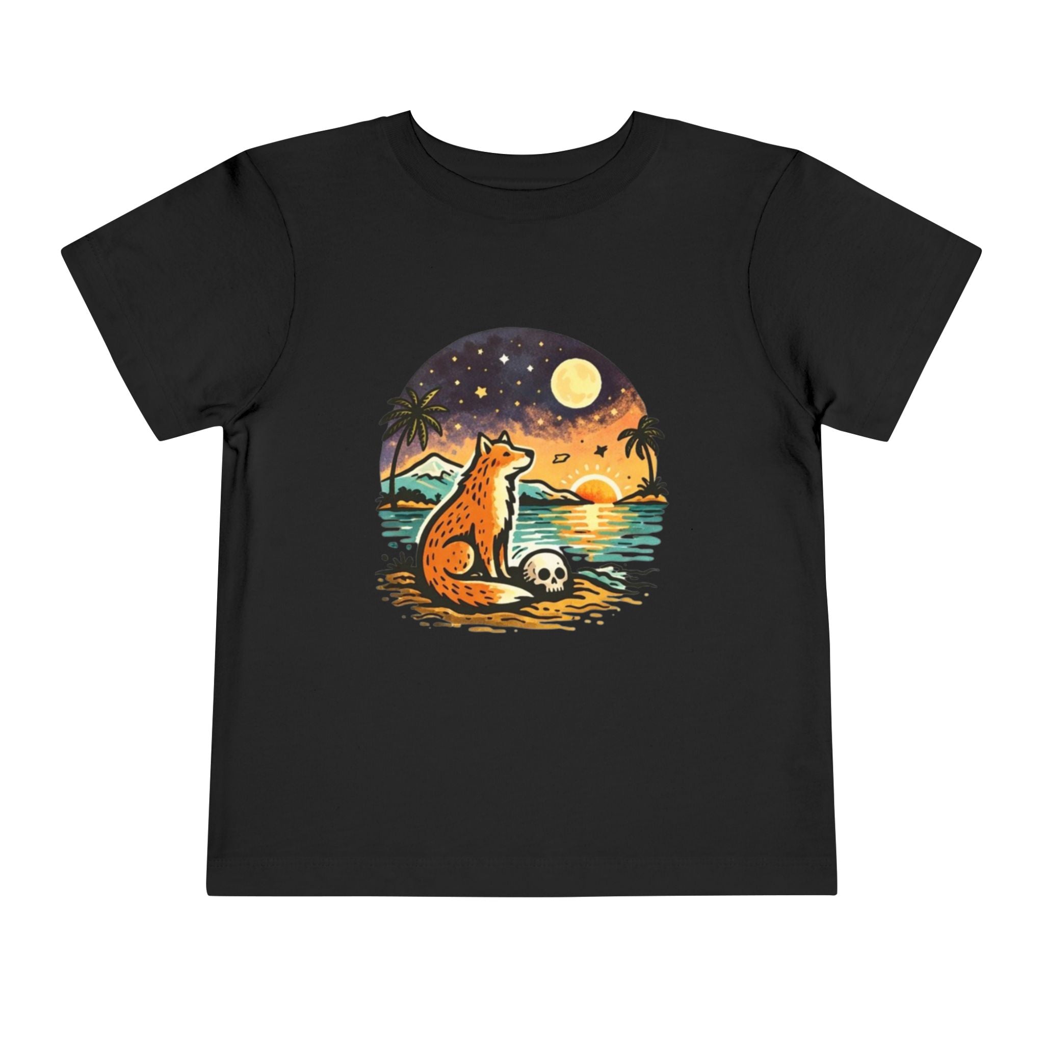 Toddler Tee | Fox Watching Sunset Beach Illustration