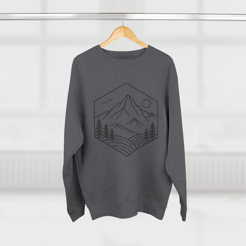 Mountain Hexagon Crewneck Sweatshirt | Minimal Outdoors Graphic