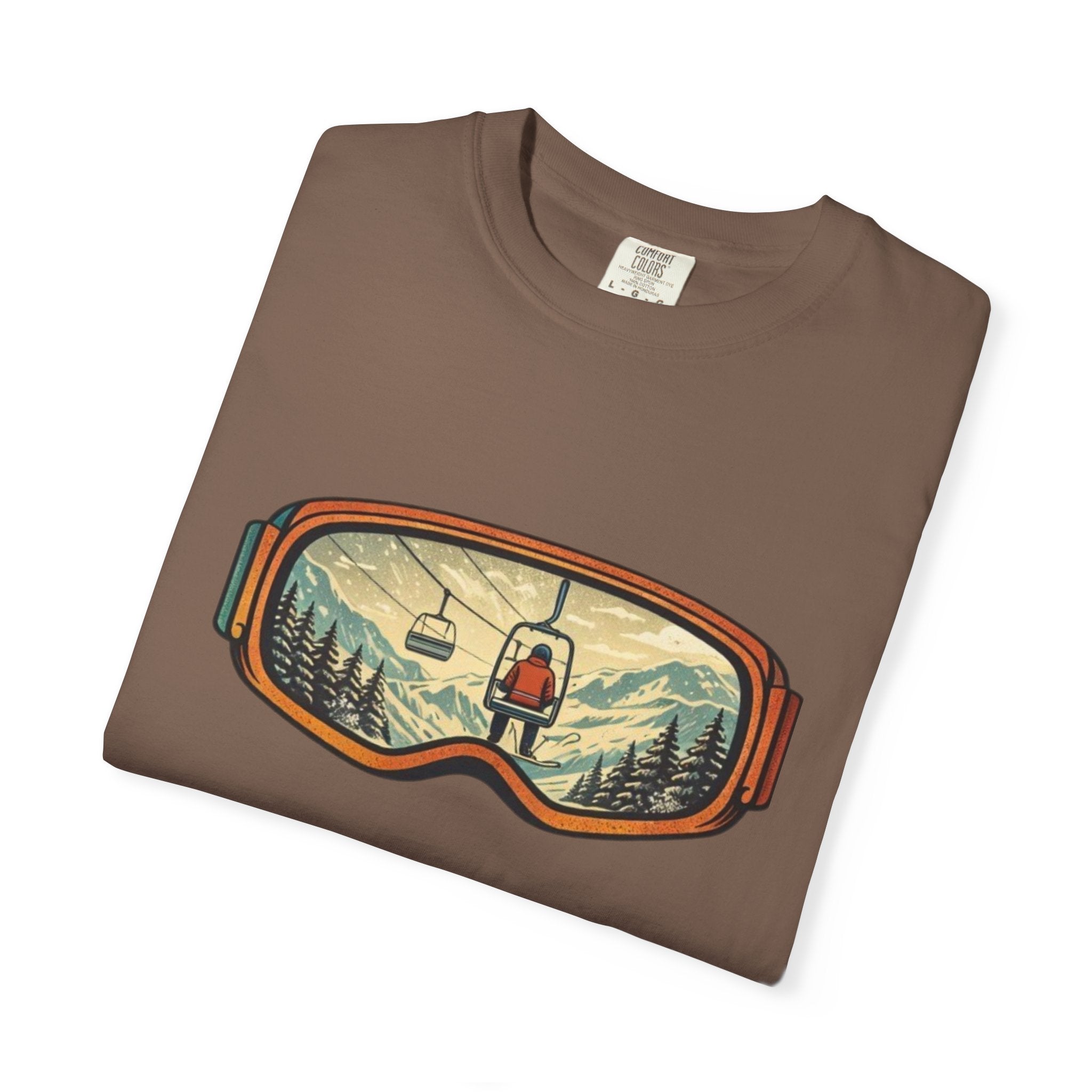 Retro Ski Lift Mountain T-Shirt | Snowboard Goggles Scene