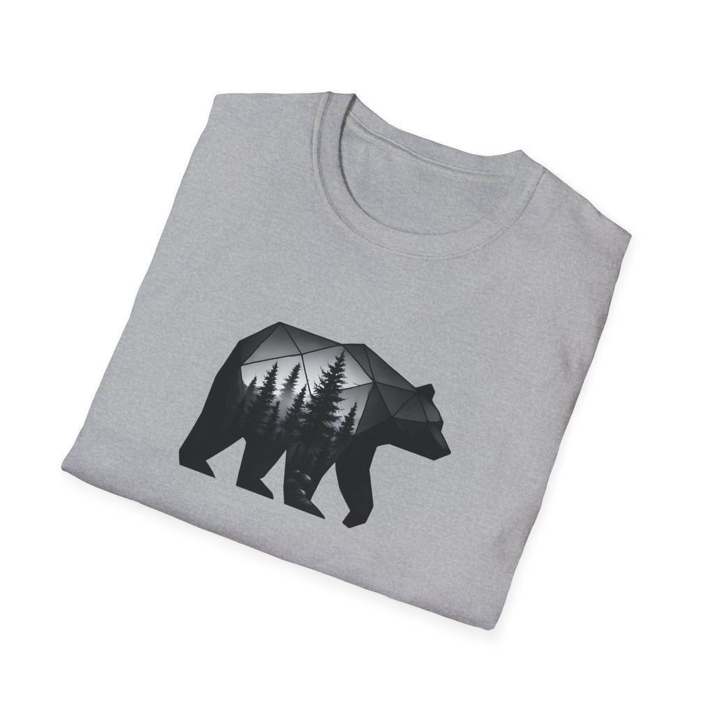 Geometric Bear Forest T-Shirt | Modern Nature Graphic Tee