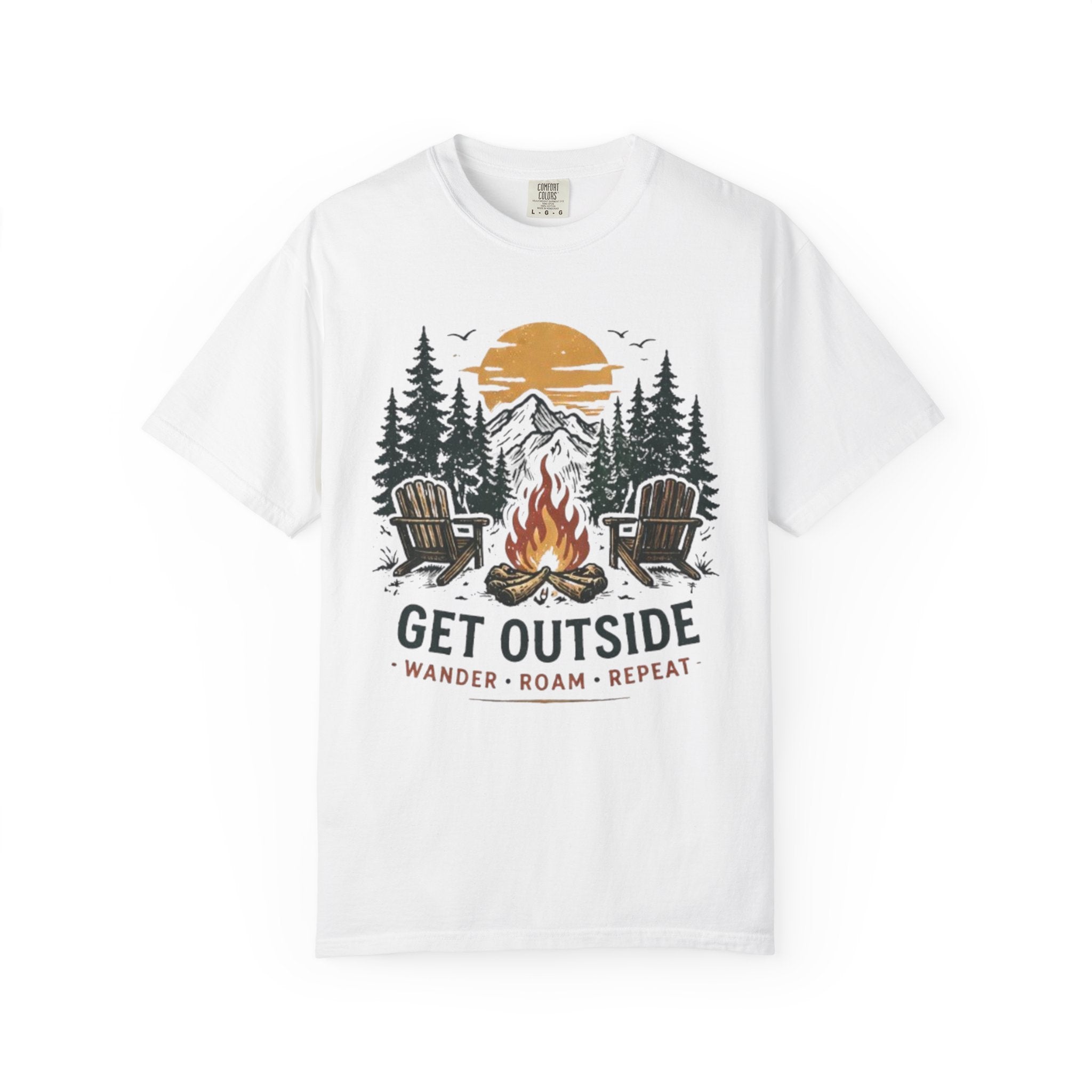 Get Outside Campfire T-Shirt | Outdoor Adventure Graphic Tee