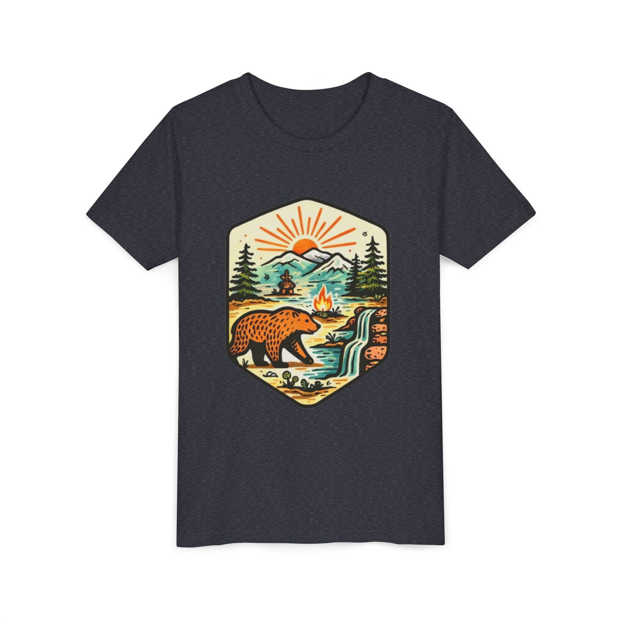 Youth Tee | Bear Camping Adventure Graphic Shirt