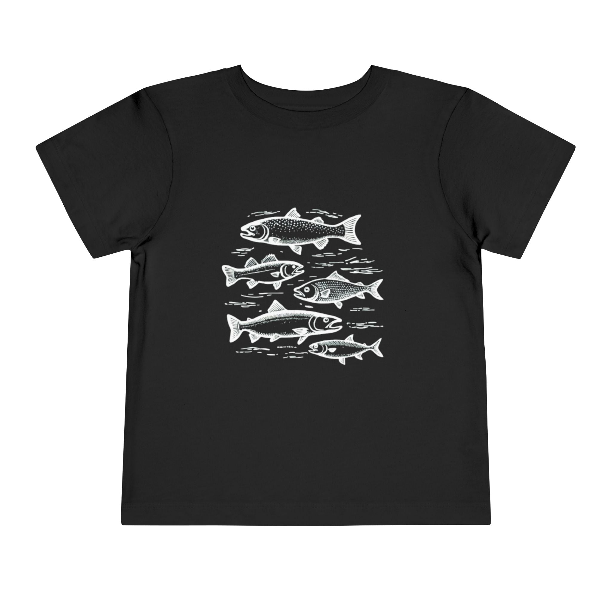 Toddler Tee | Vintage Fish Sketches Kids Short Sleeve Shirt