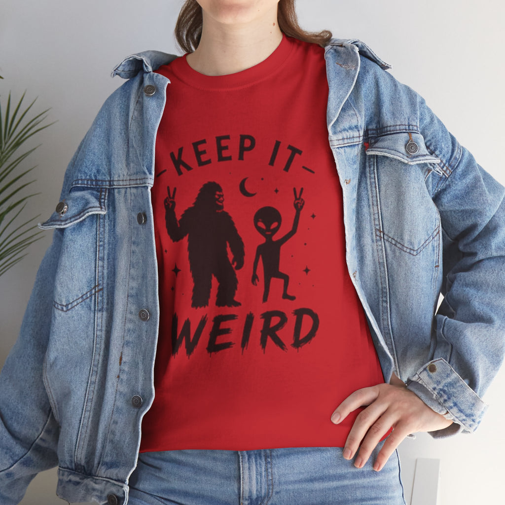 Keep It Weird Tee | Bigfoot & Alien Graphic T-Shirt