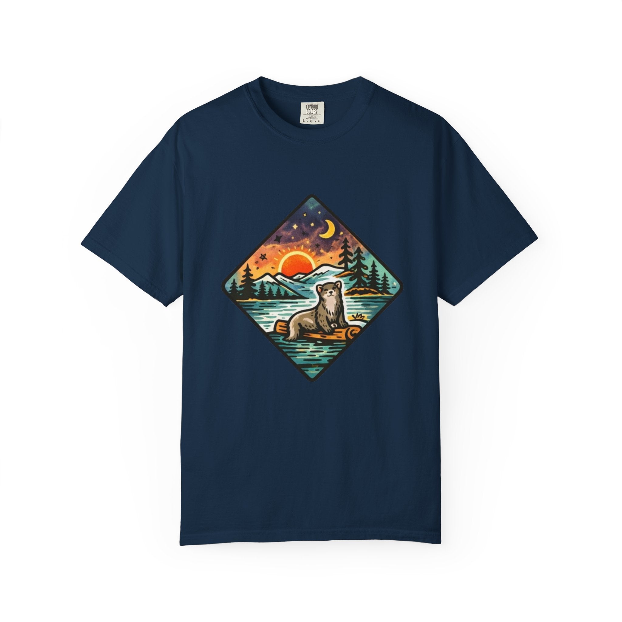 Retro Otter Lake Mountainscape T-Shirt