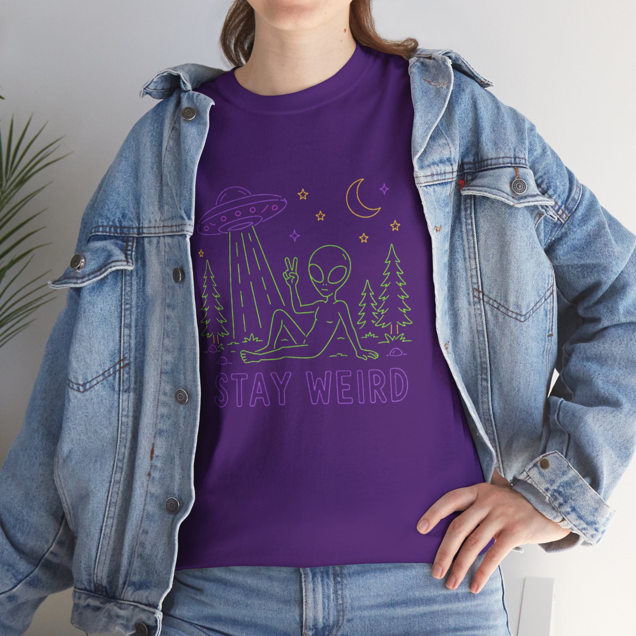 T-Shirt | Pastel UFO "Stay Weird" Graphic Tee