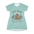 Stay Weird Canoe Bigfoot T-Shirt Dress | Cute Outdoor Graphic Dress