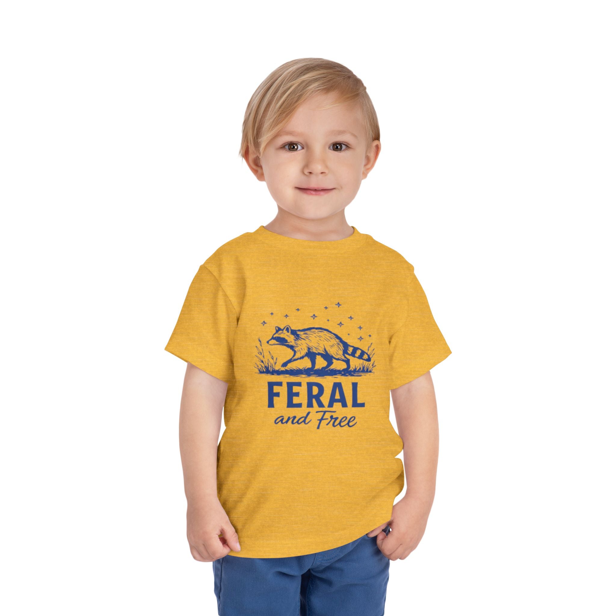 Toddler Tee | "Feral and Free" Raccoon Graphic