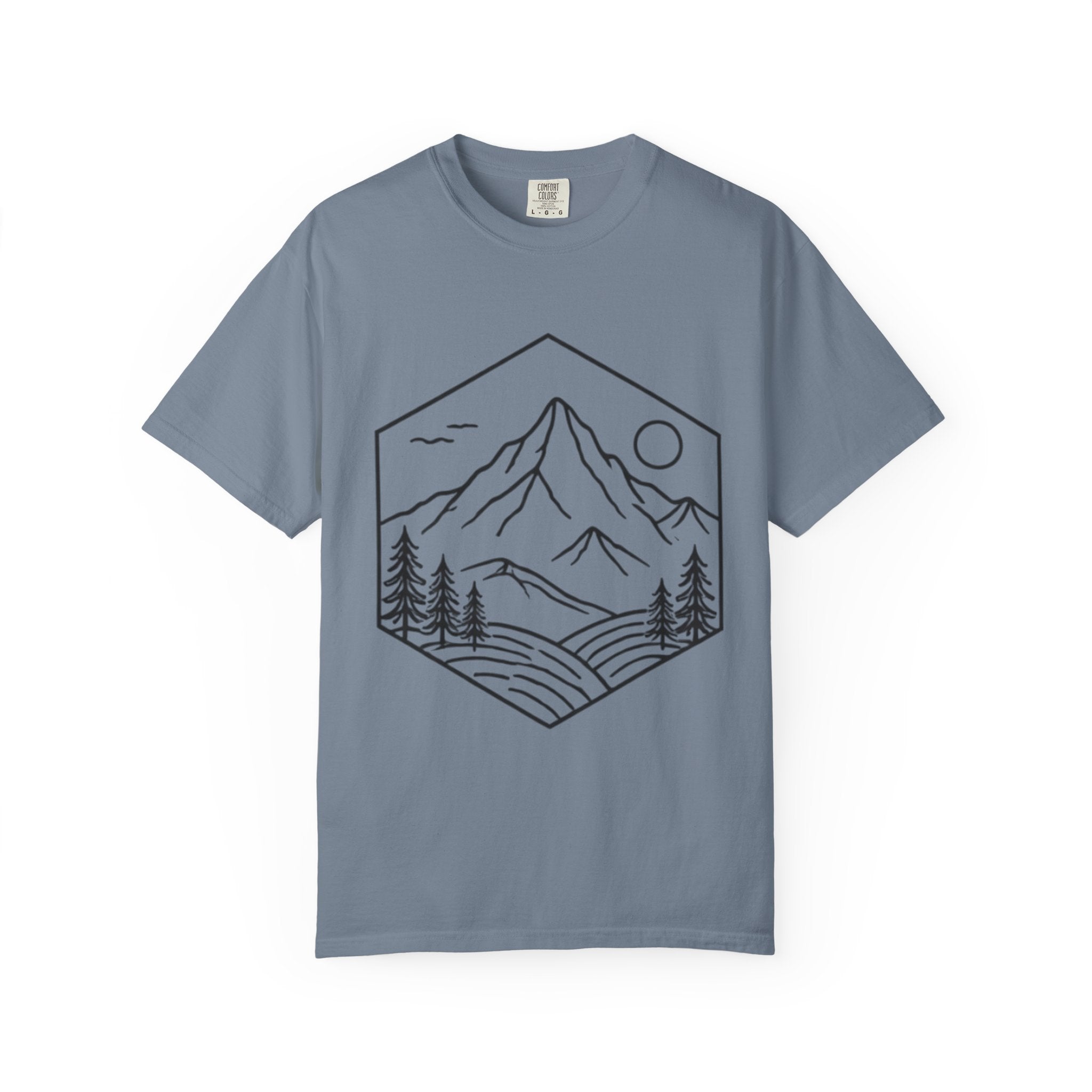 Mountain Landscape T-Shirt | Minimal Line Art Outdoors Tee