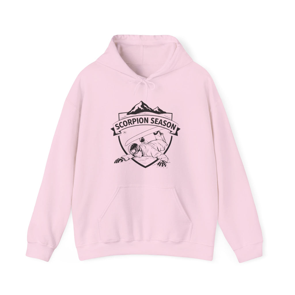 Scorpion Season Snowboarding Hoodie | Mountains Wipe Out Design