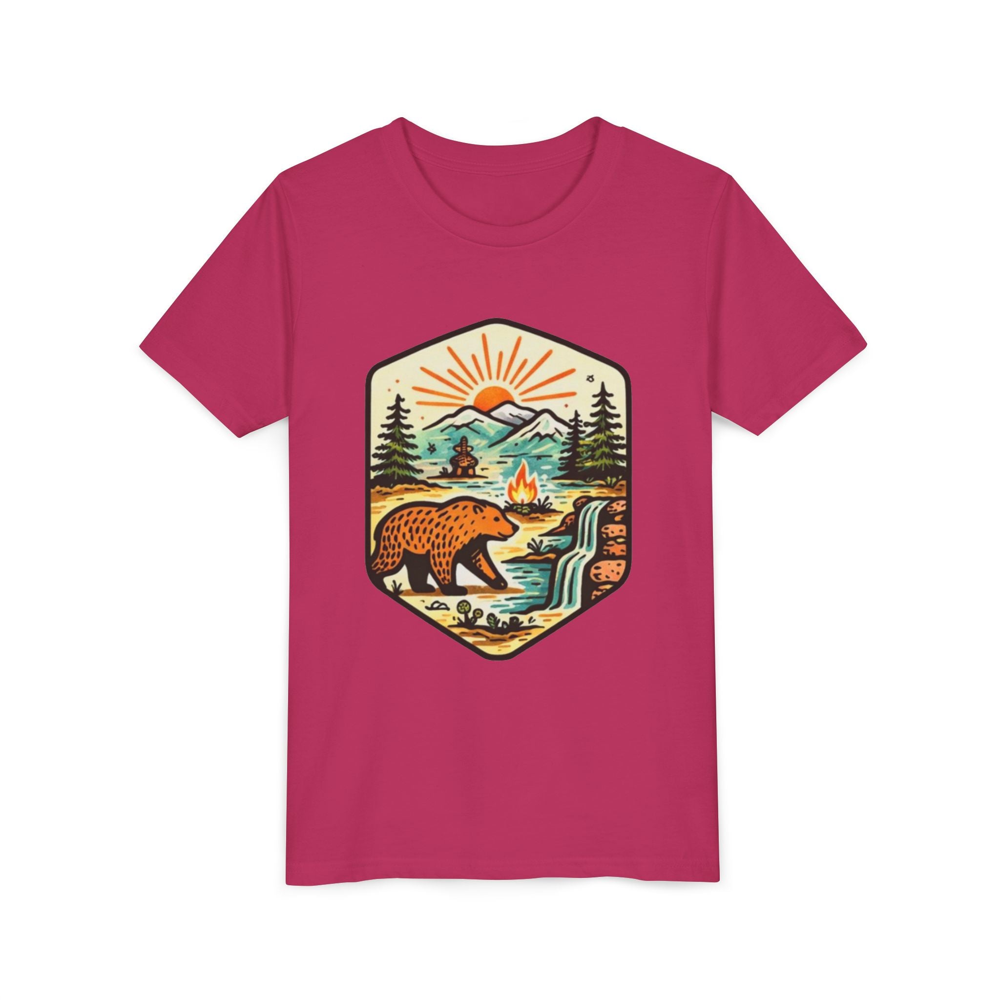 Youth Tee | Bear Camping Adventure Graphic Shirt