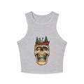 Skull Canoe Crop Tank | Adventure Skull Graphic Racerback Tank Top