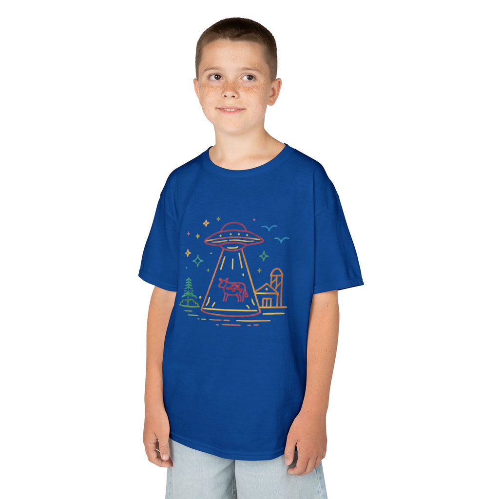 Kids T-Shirt | Pastel UFO Cow Abduction Design