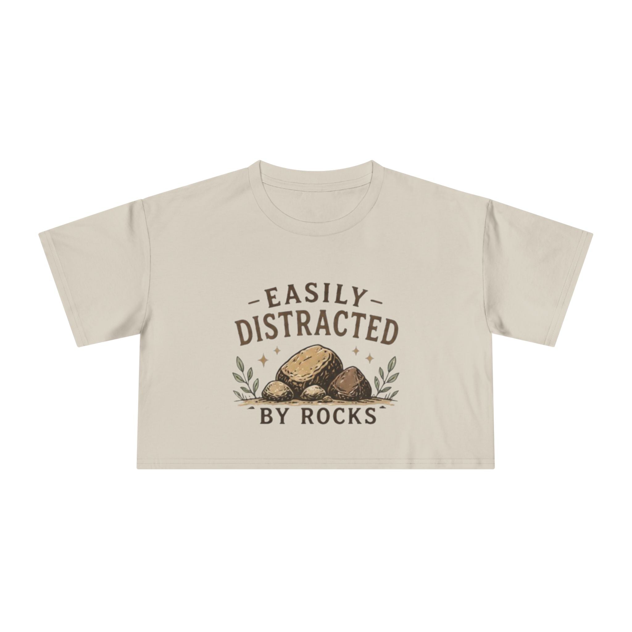 Easily Distracted by Rocks Crop Tee