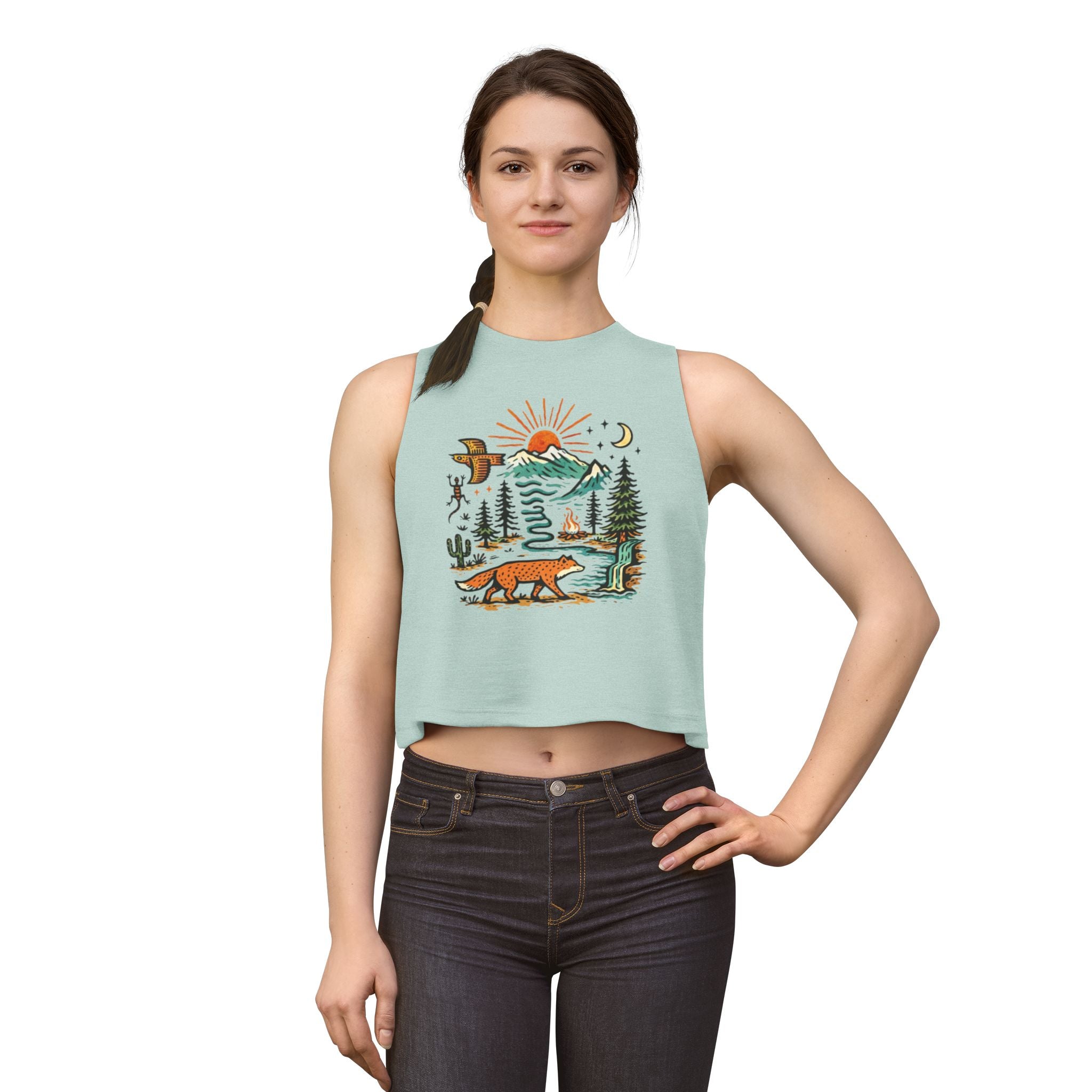Nature Wilderness Fox Tank Women's Crop Top
