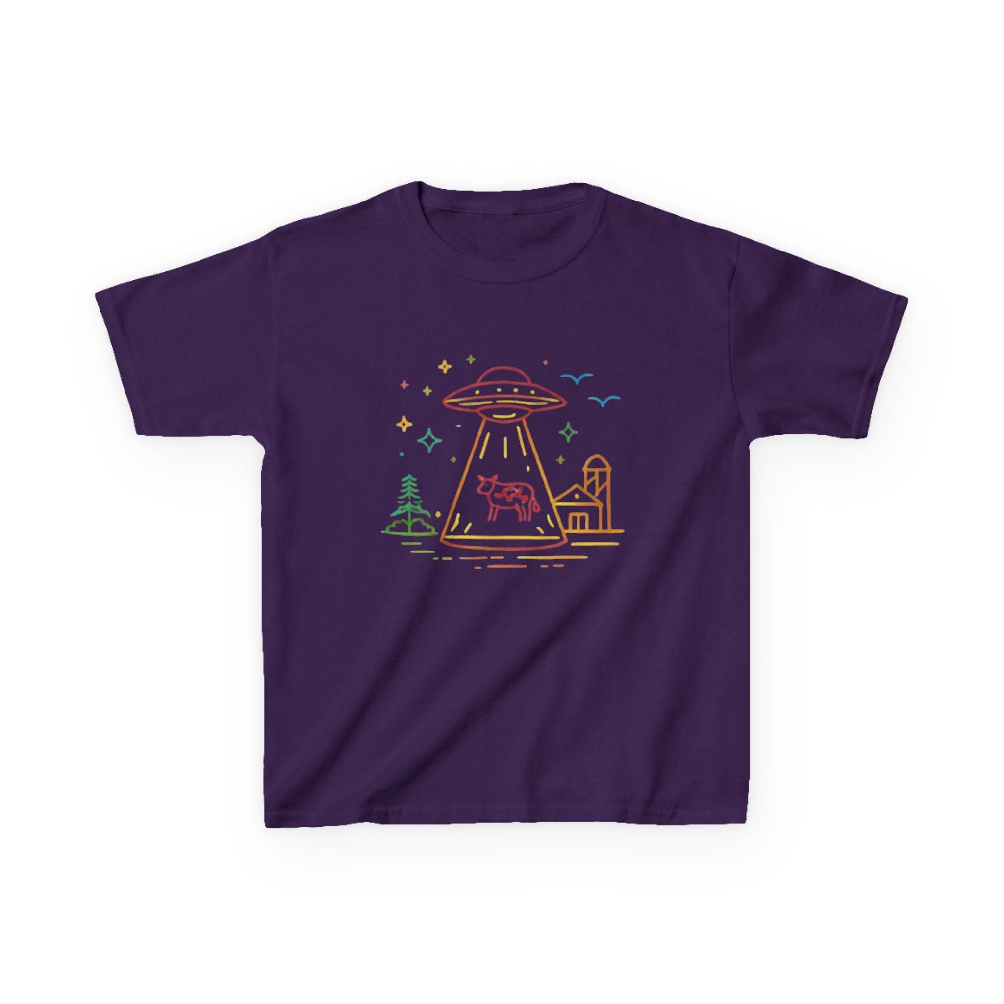 Kids T-Shirt | Pastel UFO Cow Abduction Design