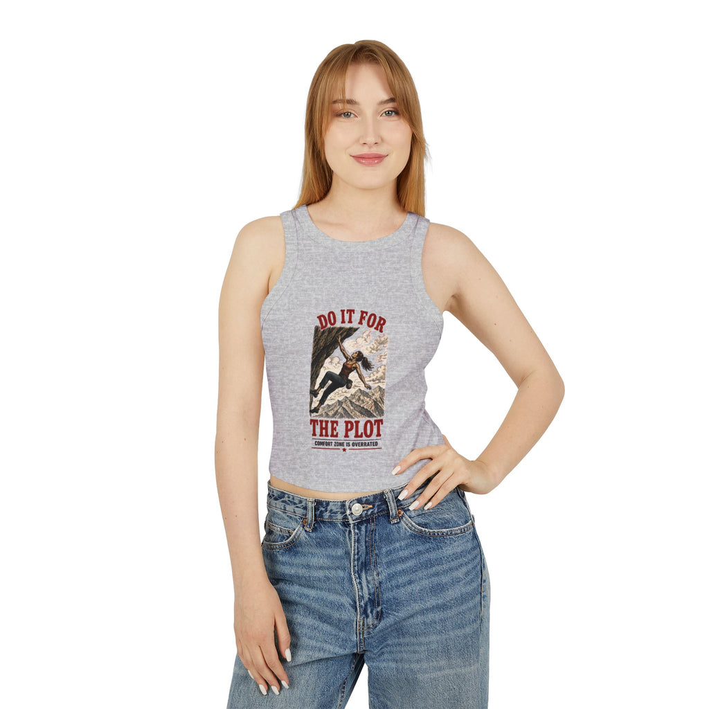 Do It For The Plot Tank Top | Vintage Climbing Graphic Crop Tank